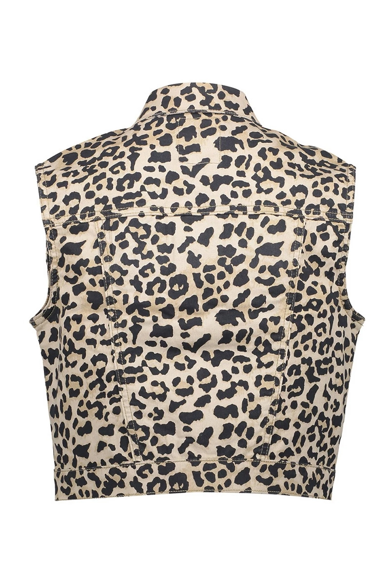 Geisha Gilet leopard print bruin/beige-1 2