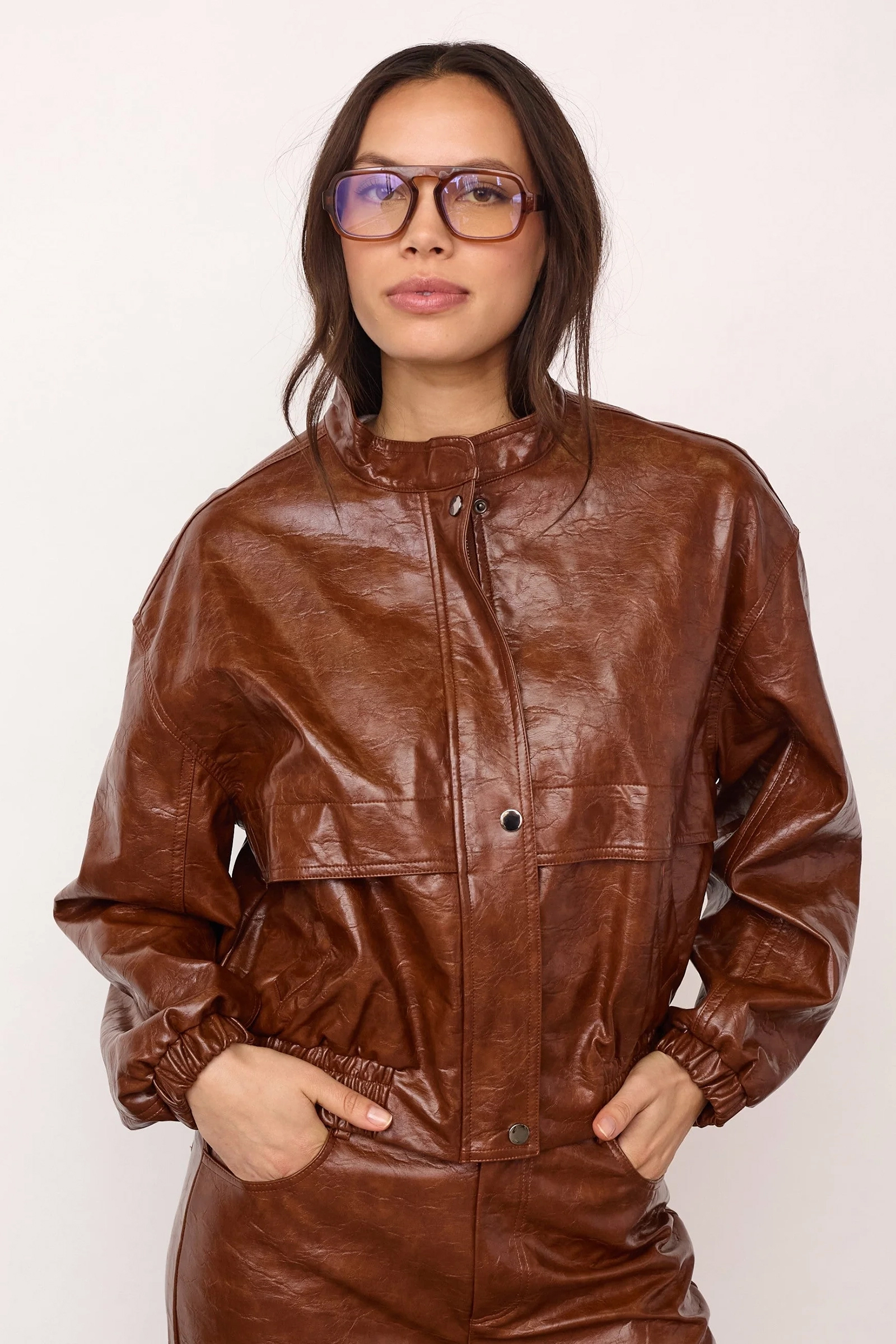 Dames blazer bruin