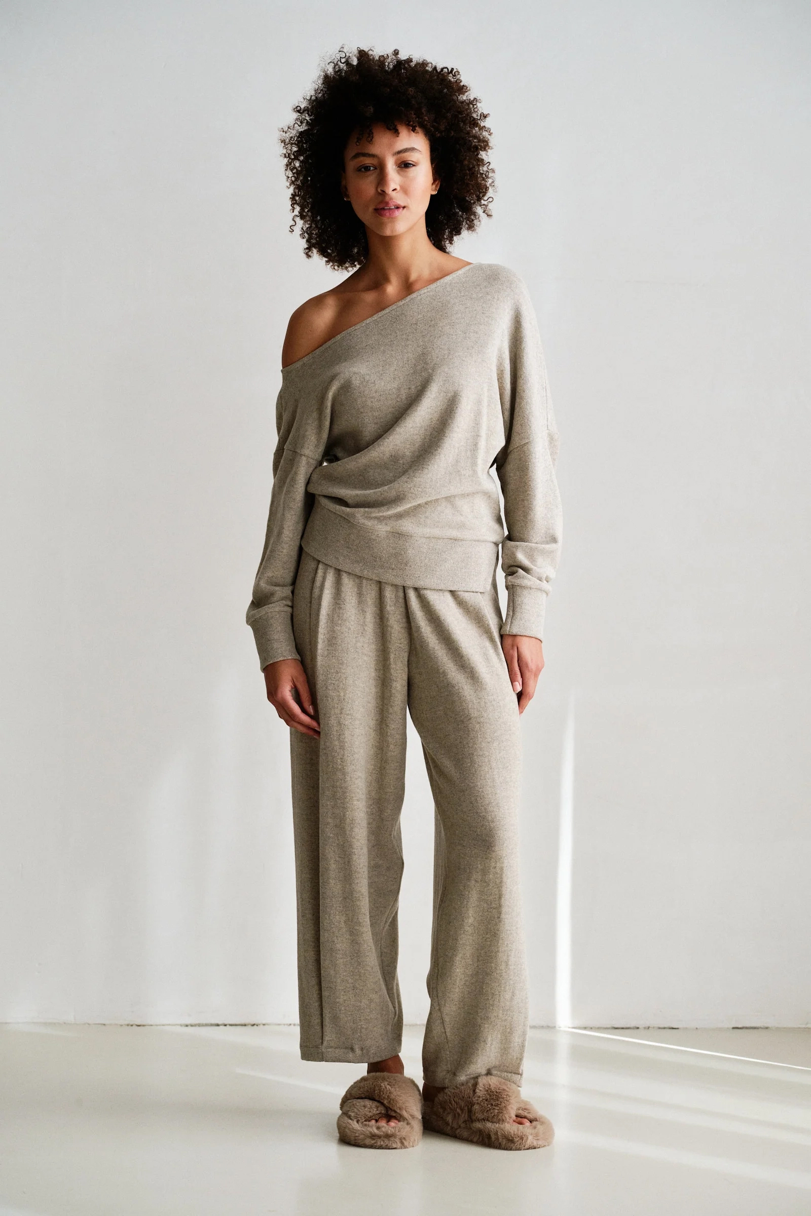 Dames broek ecru
