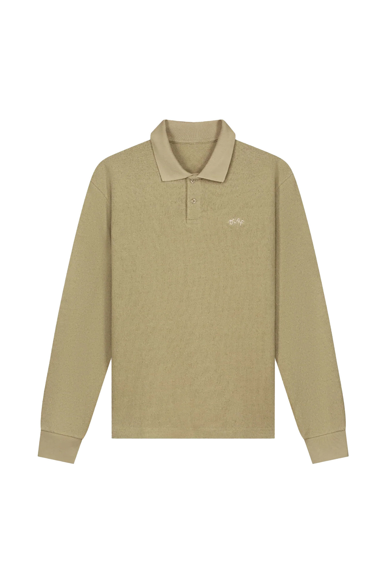 Heren polo lange mouw bruin