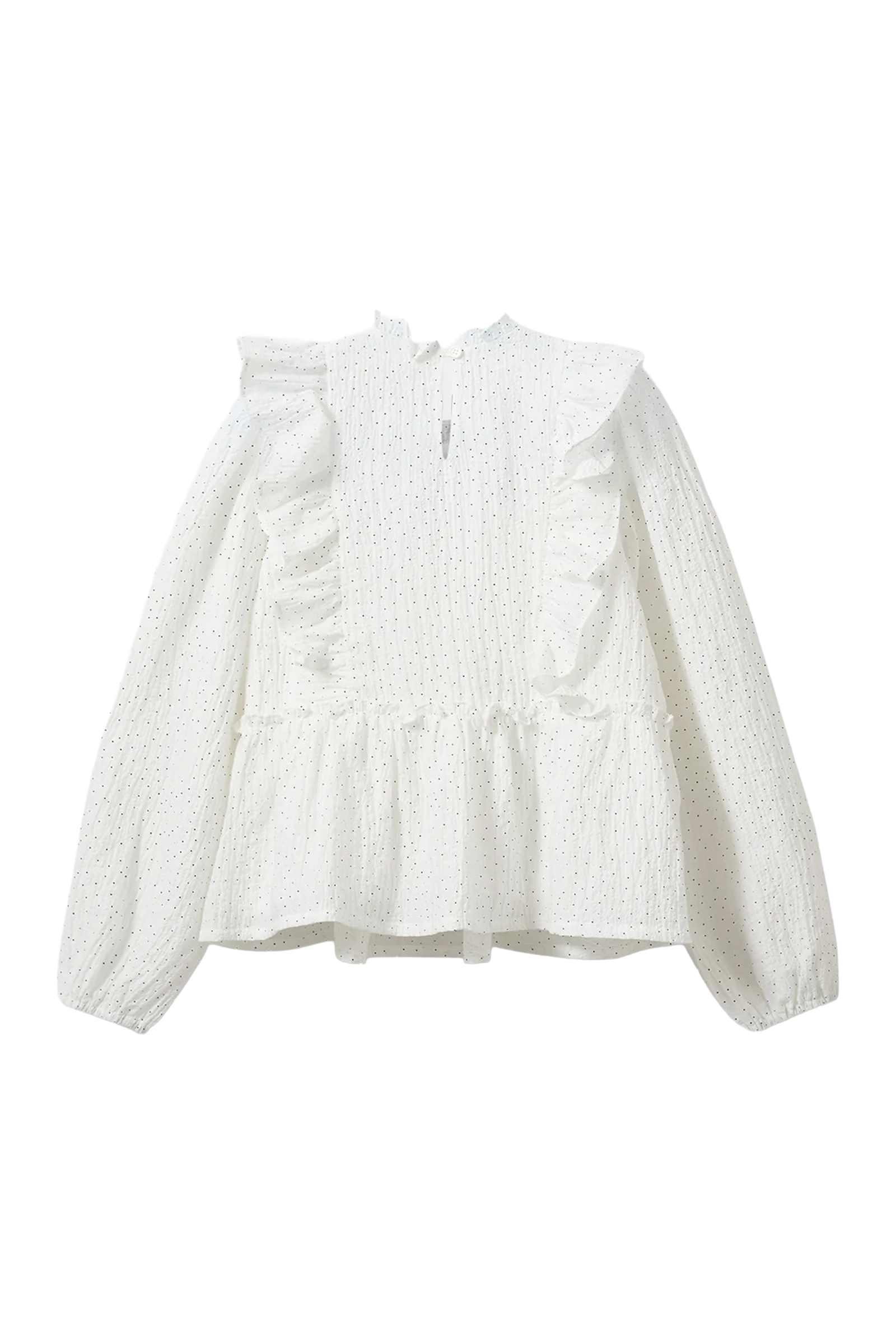 Meisjes blouse lange mouw ecru