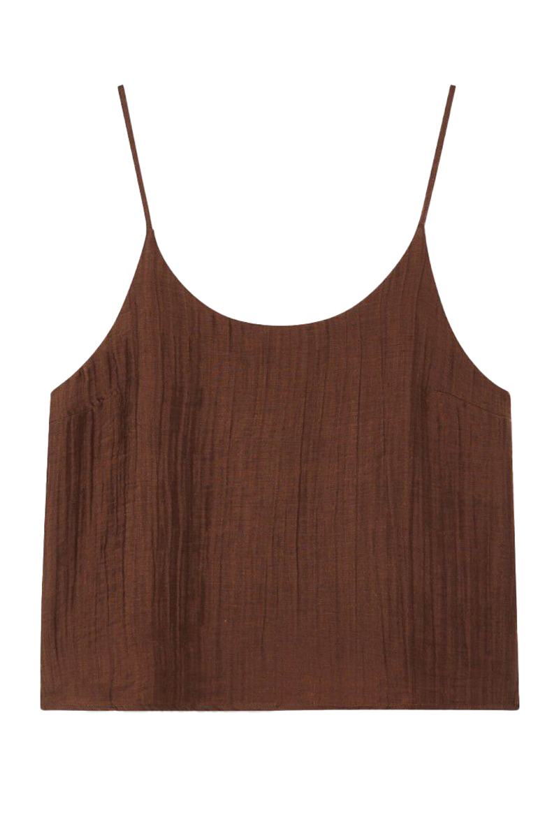 Dames top bruin