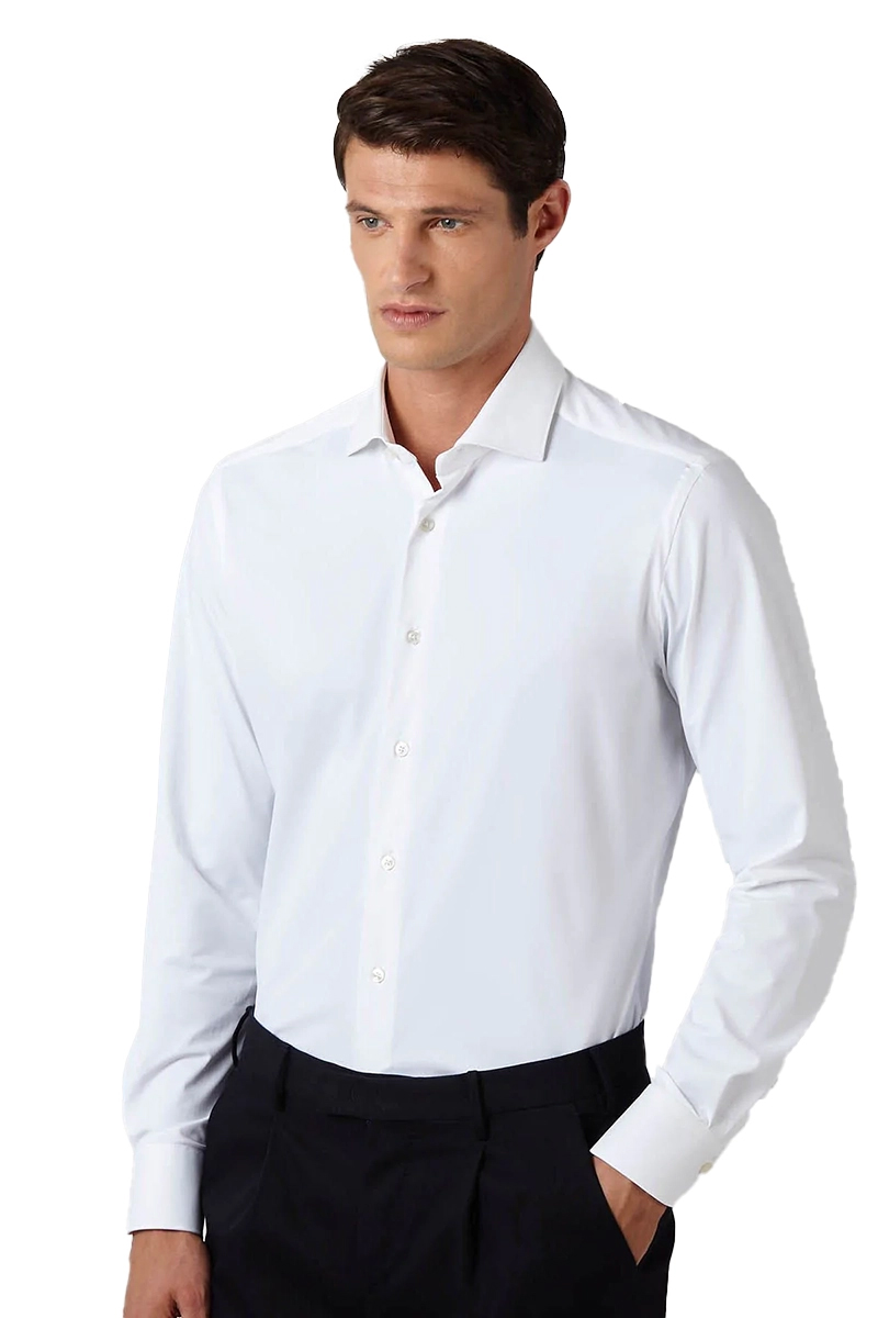 Heren overhemd lm casual wit