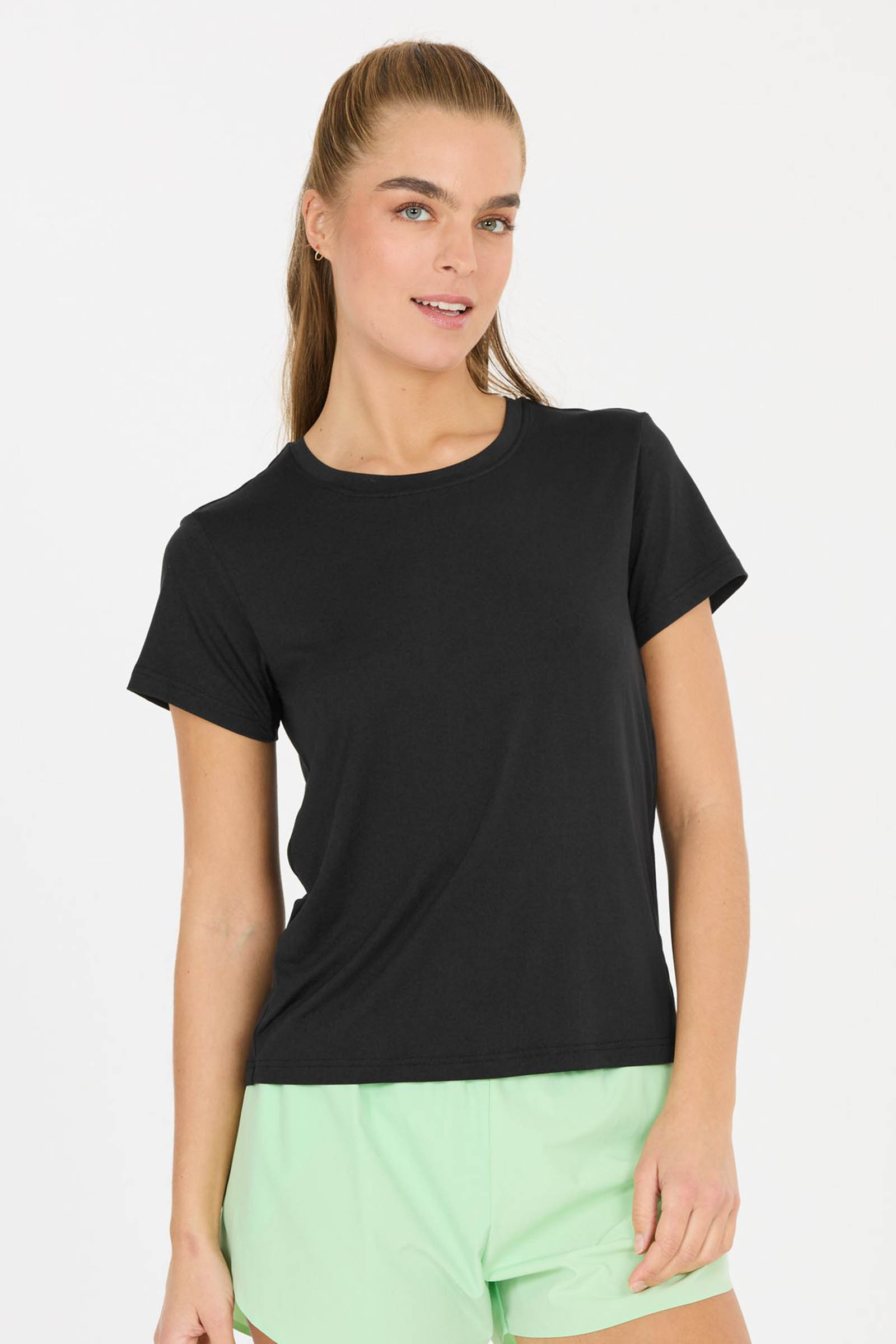 Fitness dames t-shirt km zwart
