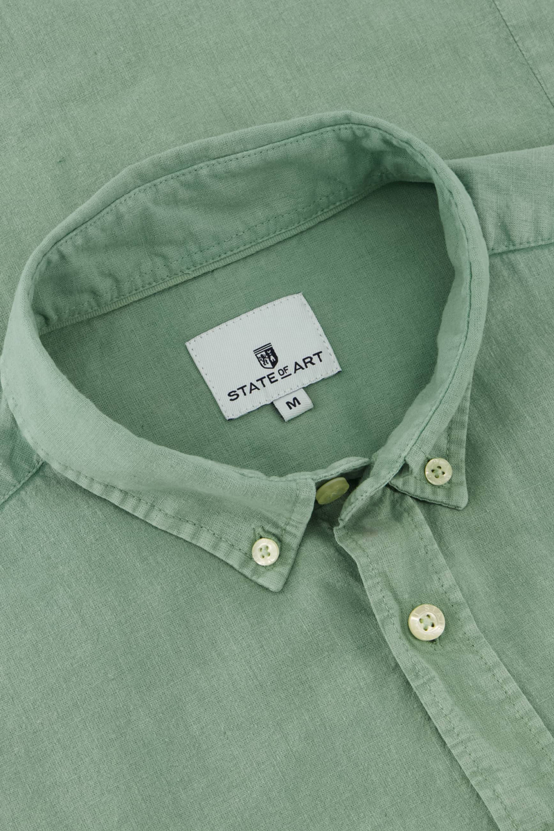 Heren overhemd km casual groen