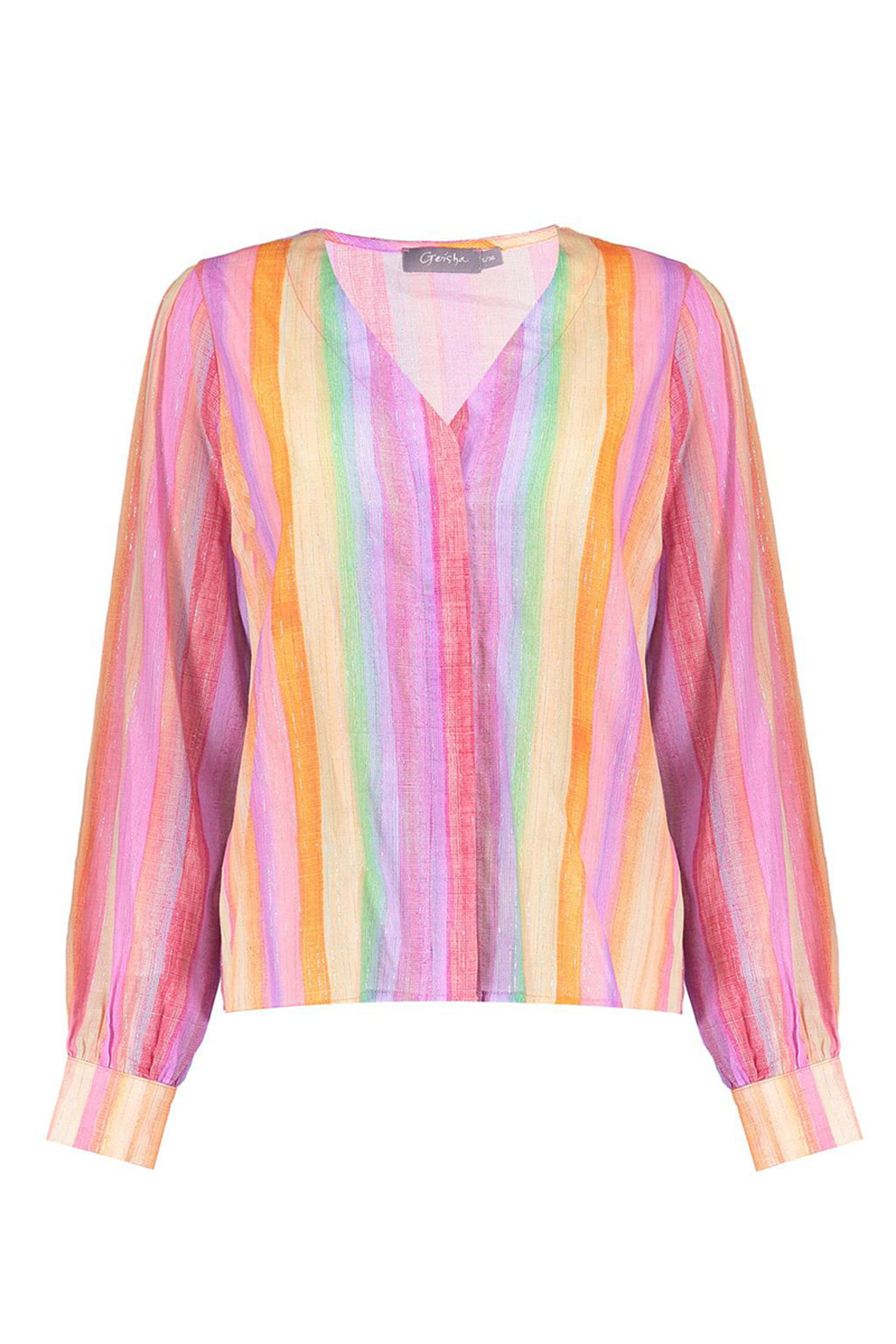 Dames blouse lange mouw rose