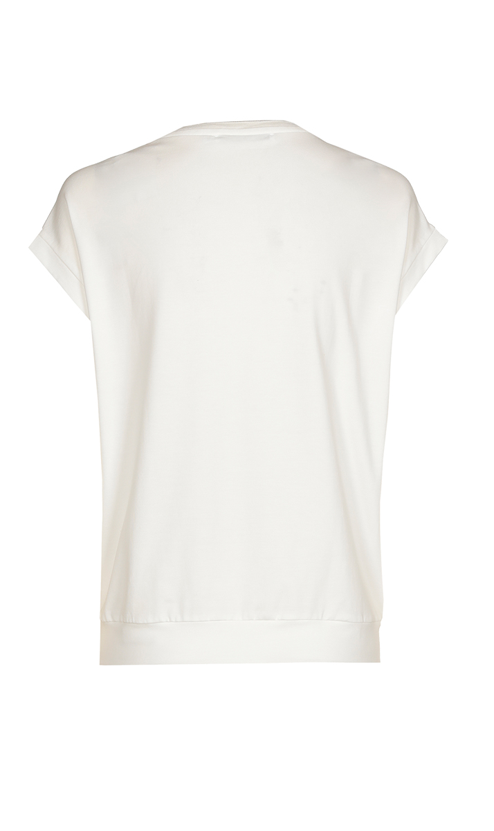 Dames t-shirt korte mouw ecru