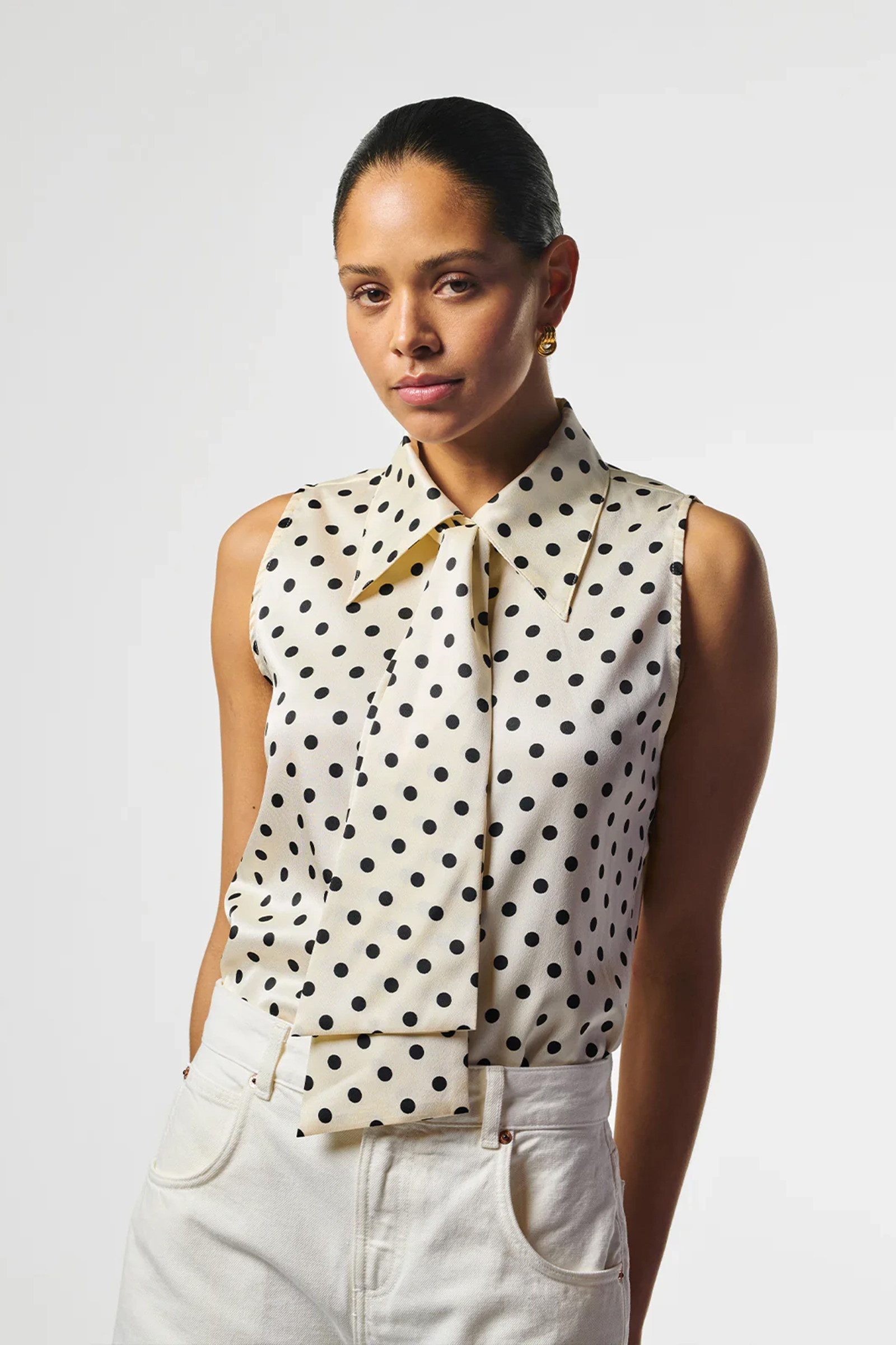 Dames blouse lange mouw ecru