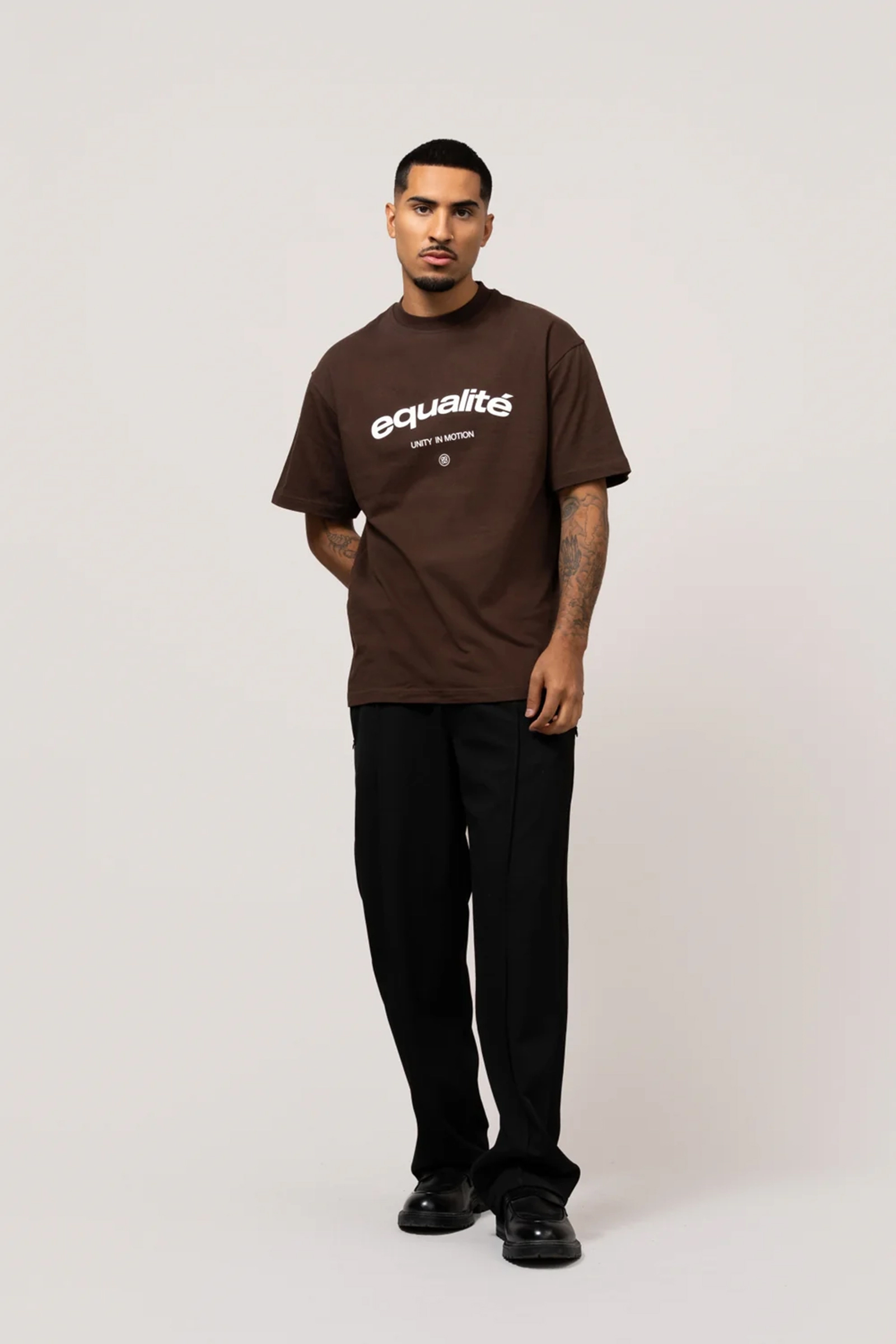 Heren t-shirt kortemouw bruin