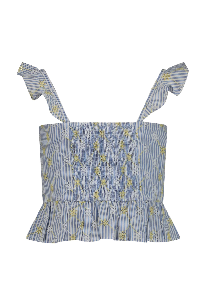 Tommy Hilfiger Broderie anglaise top Blauw-1 2