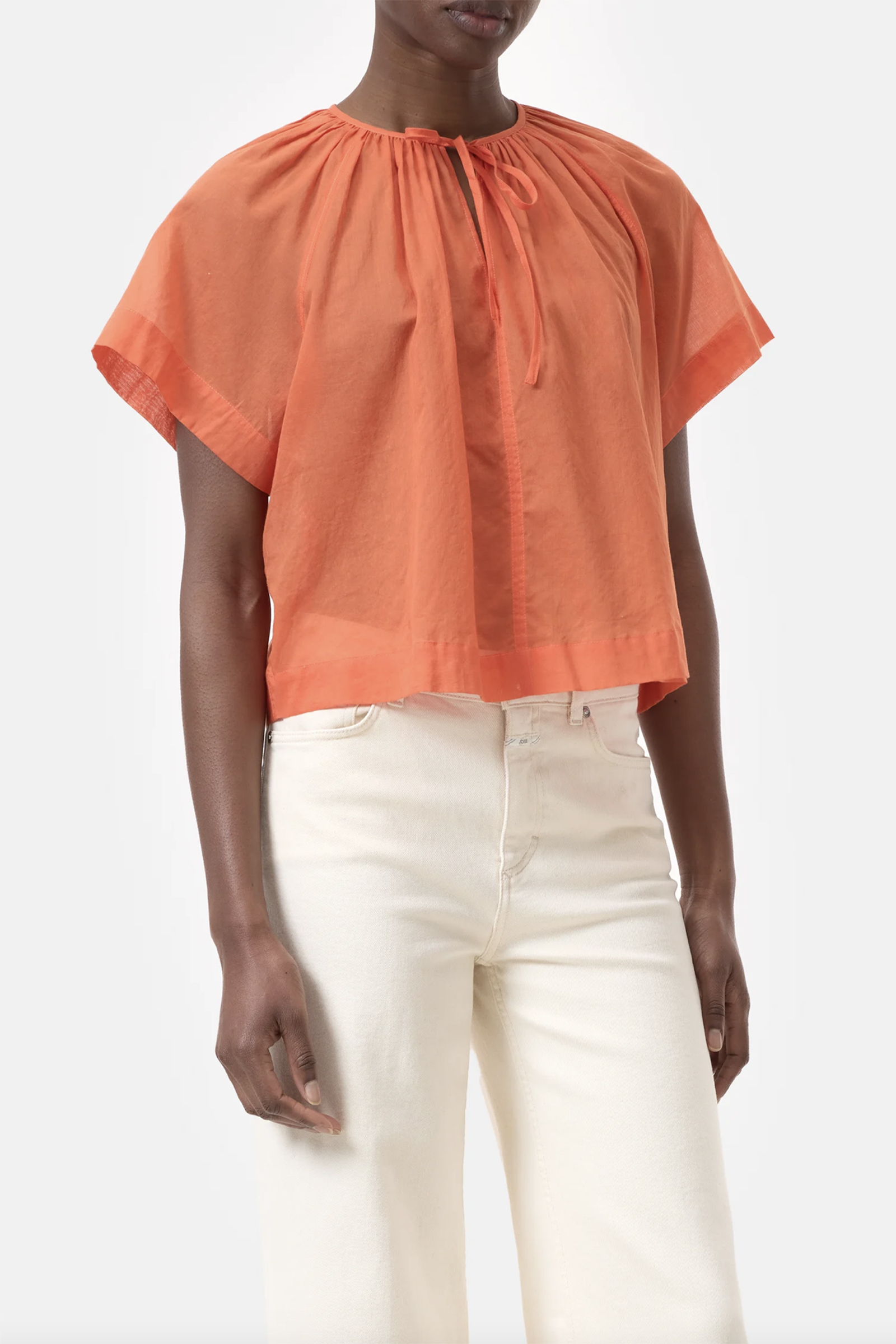 Dames blouse korte mouw rood