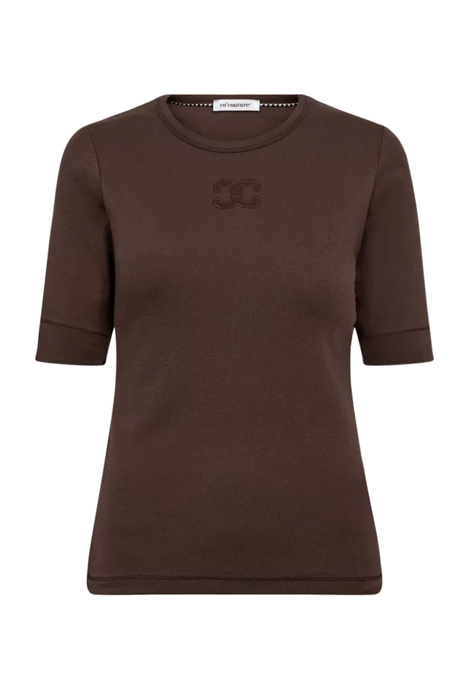 Dames t-shirt korte mouw bruin