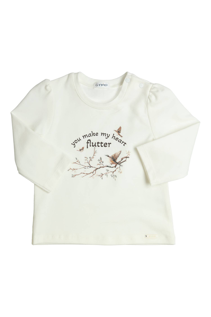 Baby t-shirt lange mouw wit