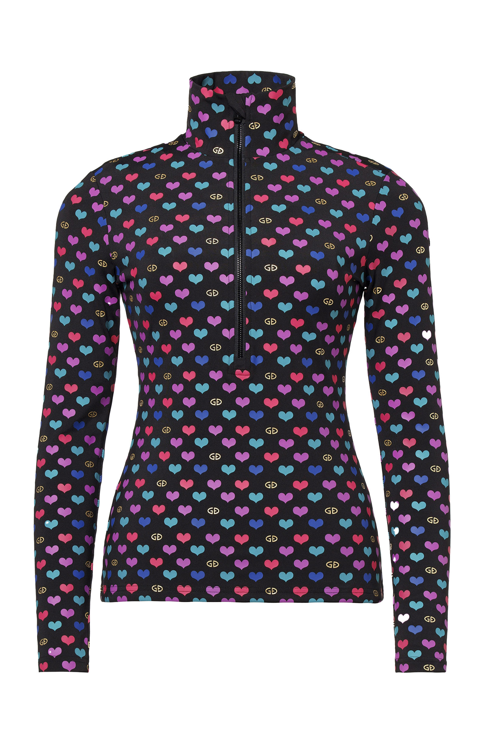 Wintersport dames pully+rits zwart