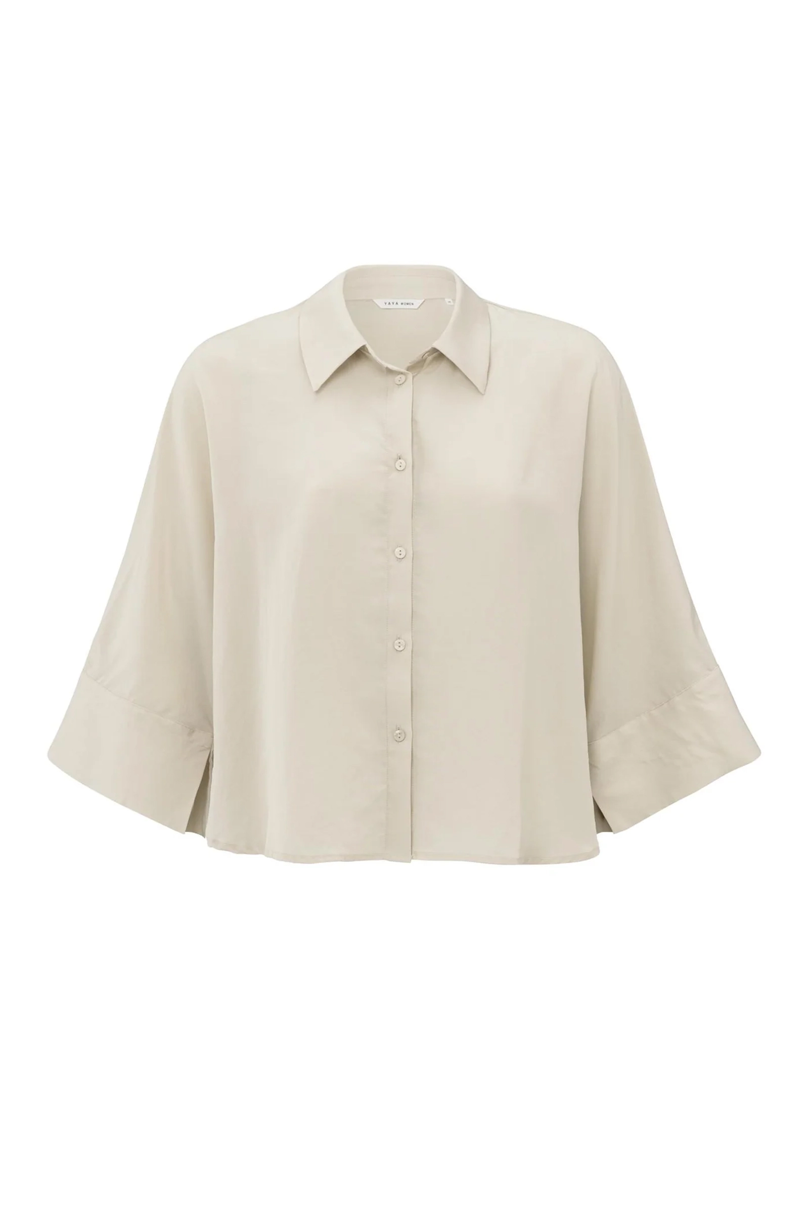 Dames blouse lange mouw bruin