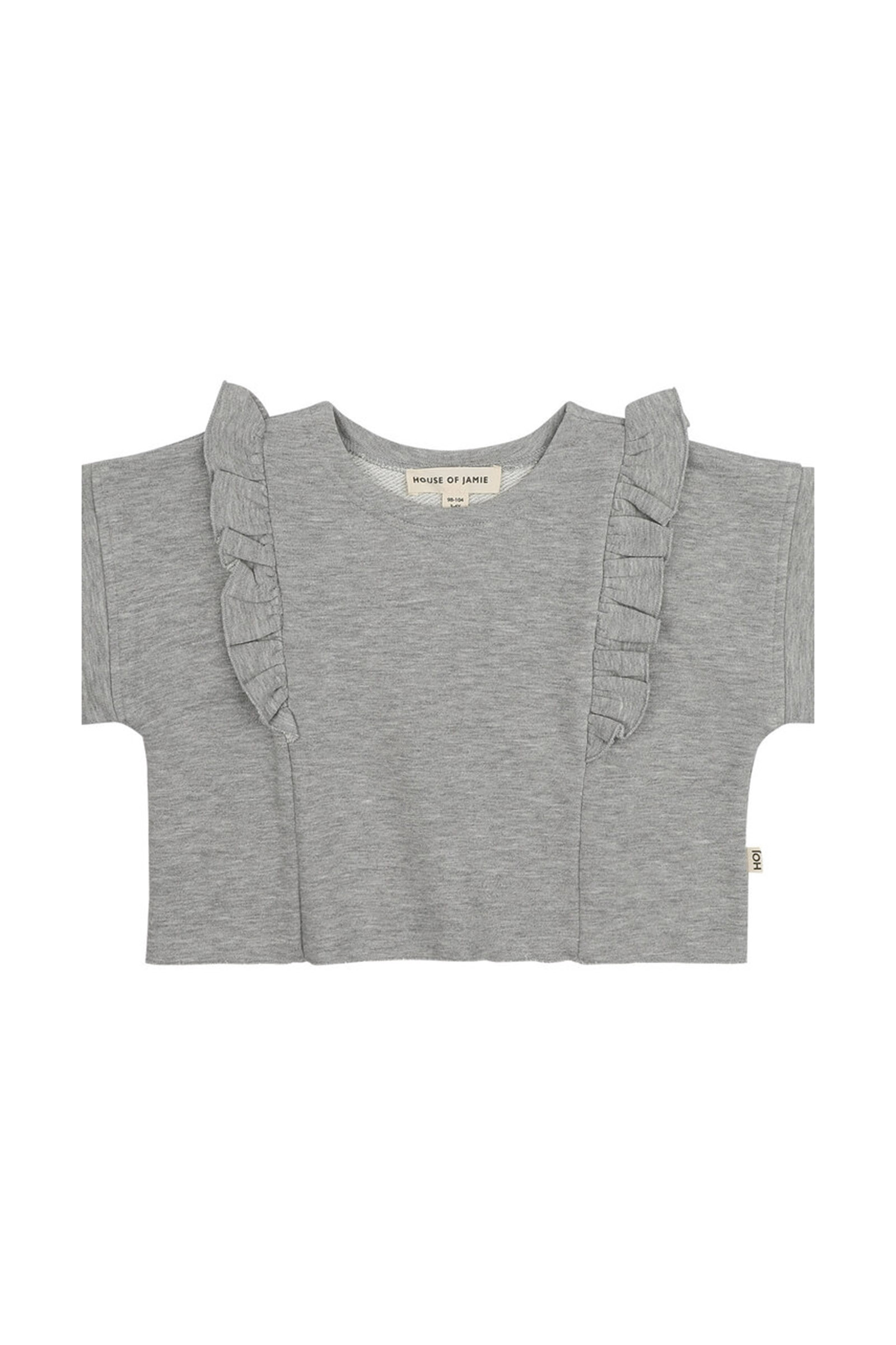 Meisjes t-shirt korte mouw grijs