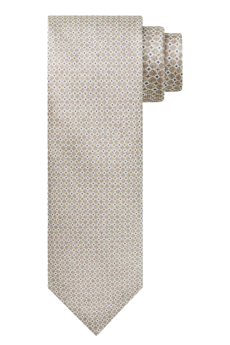 Profuomo TIE SILK PRINT CAMEL bruin/beige-1 1