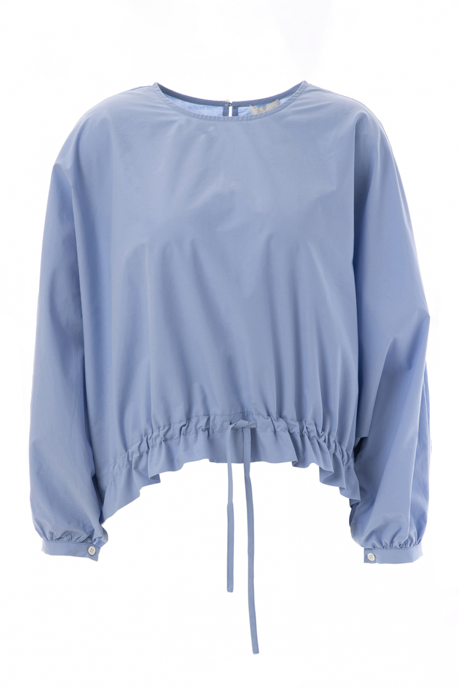 Dames blouse lange mouw blauw