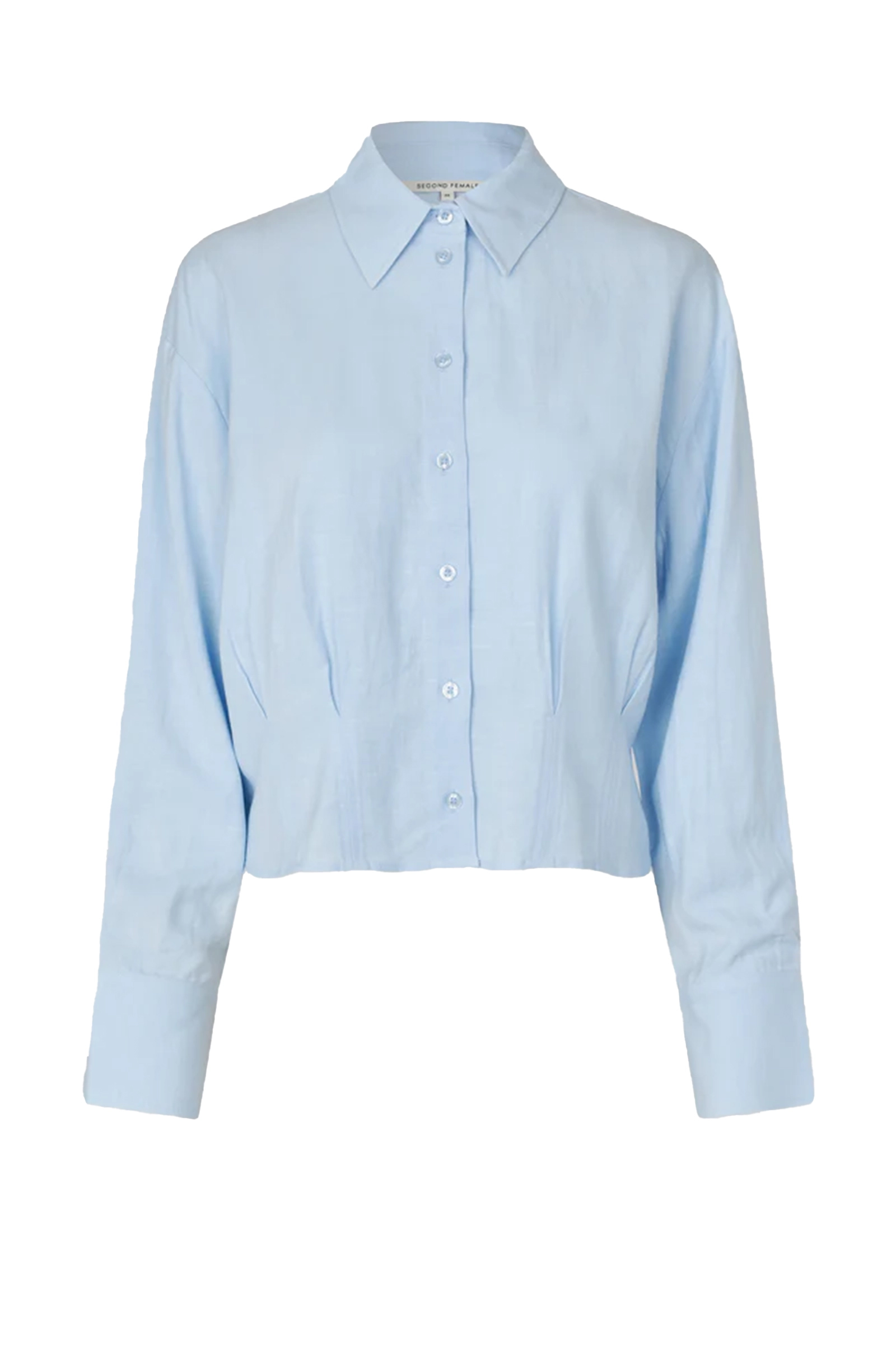 Dames blouse lange mouw blauw