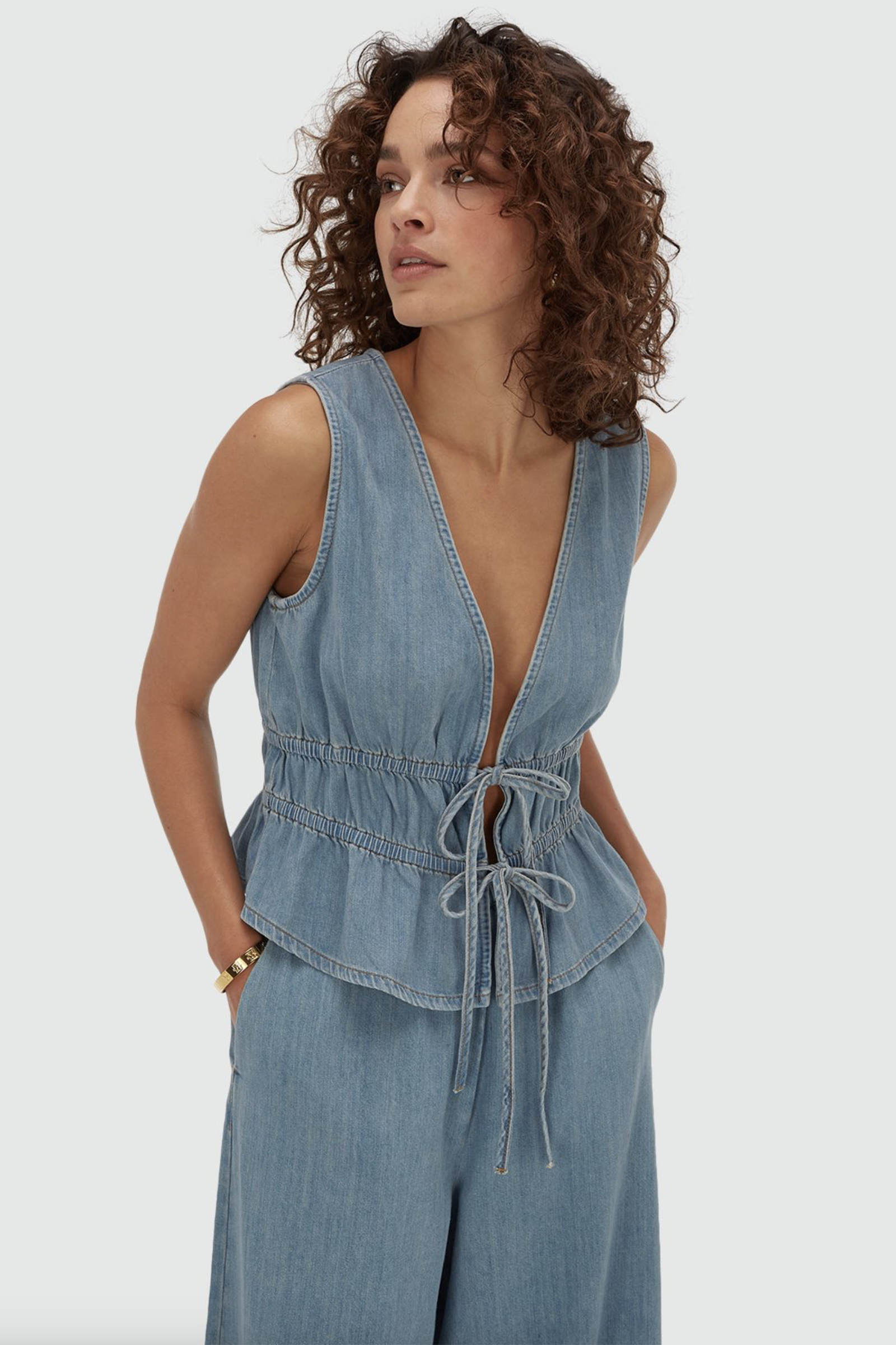 Dames gilet blauw