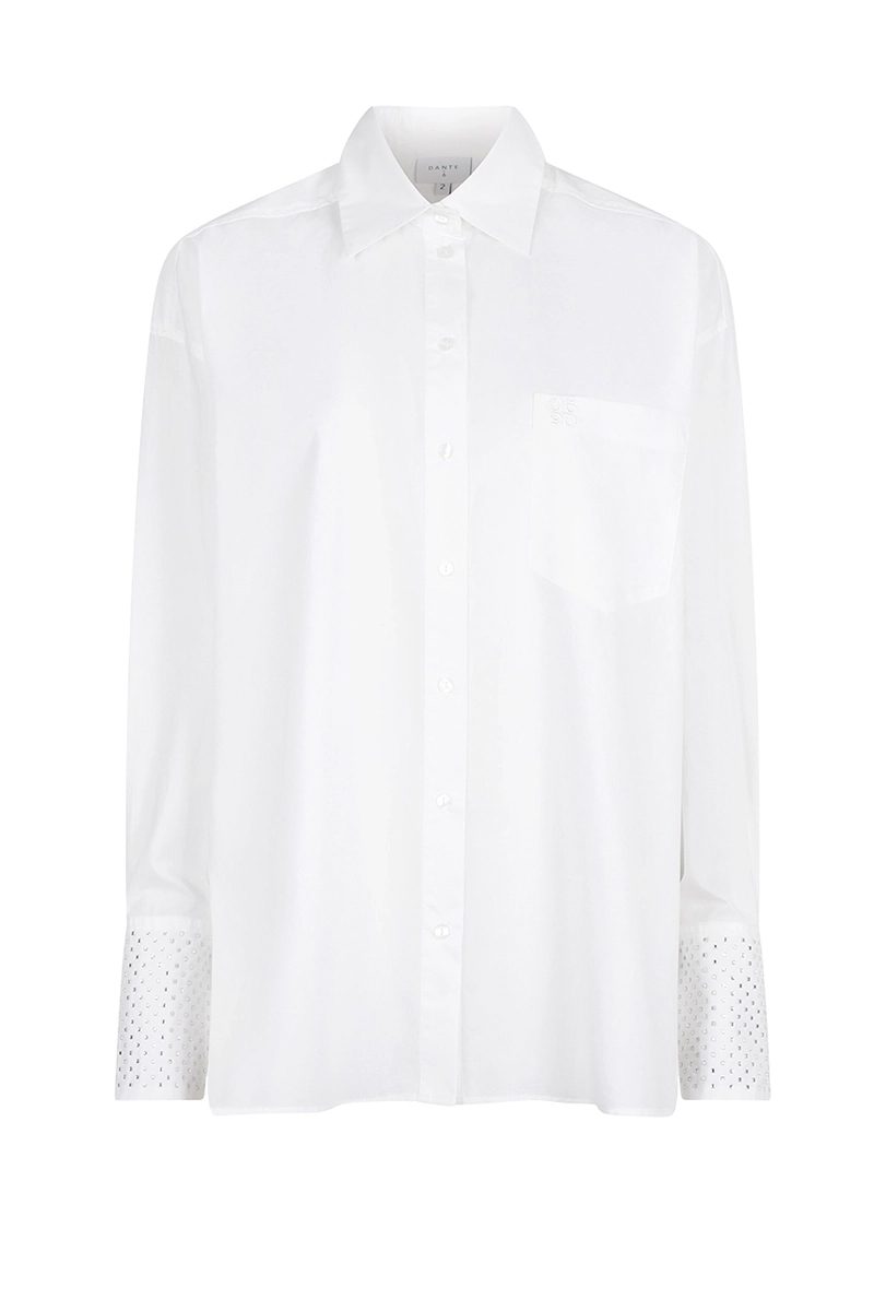 Dames blouse lange mouw wit