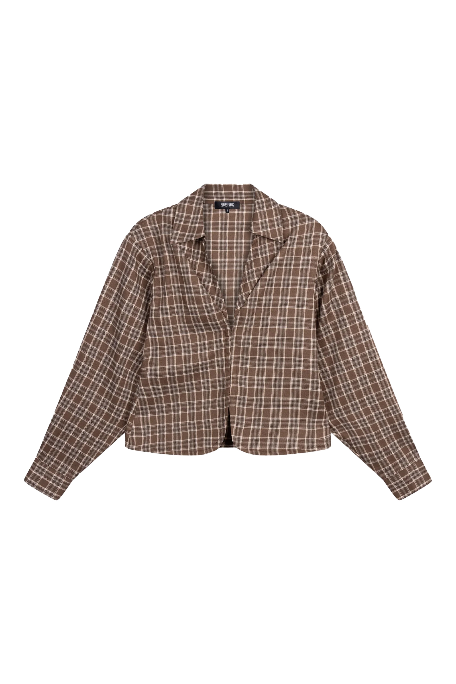 Dames blouse lange mouw bruin
