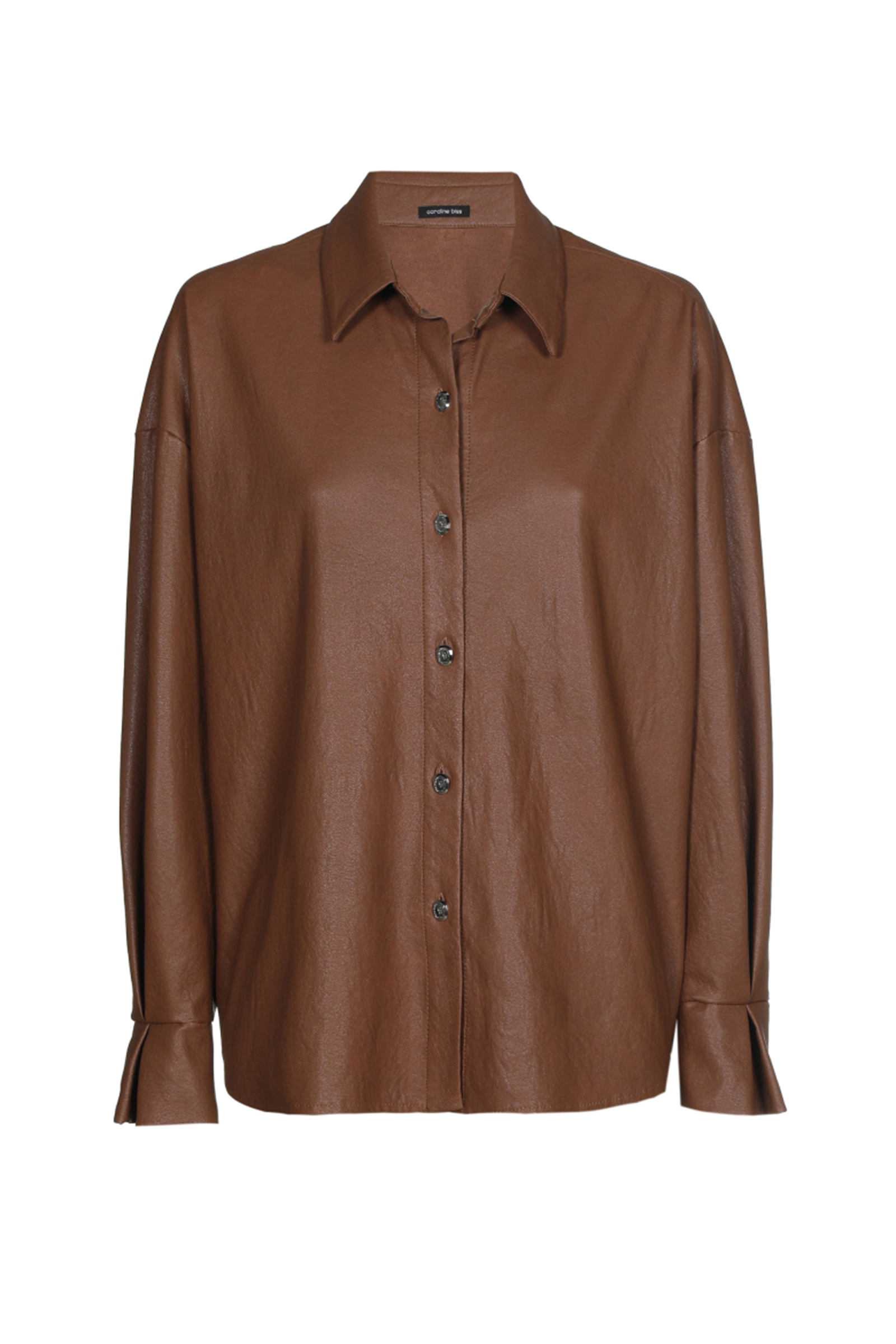 Dames blouse lange mouw bruin