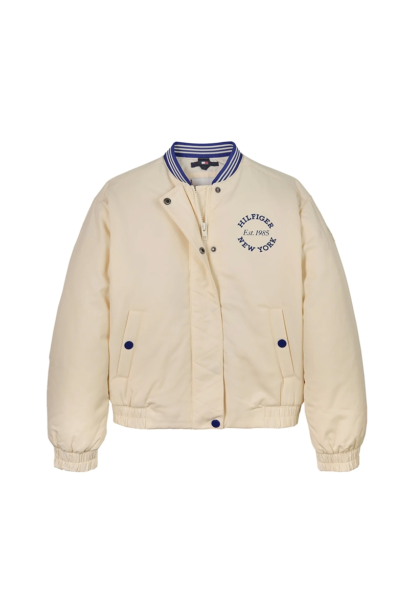 Tommy Hilfiger Varsity sateen bomber Ecru-1 1