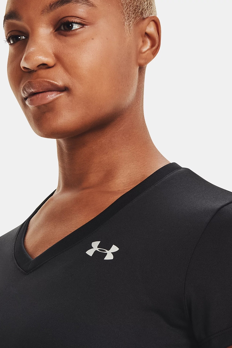 Under Armour Fitness dames t-shirt km Zwart-1 3
