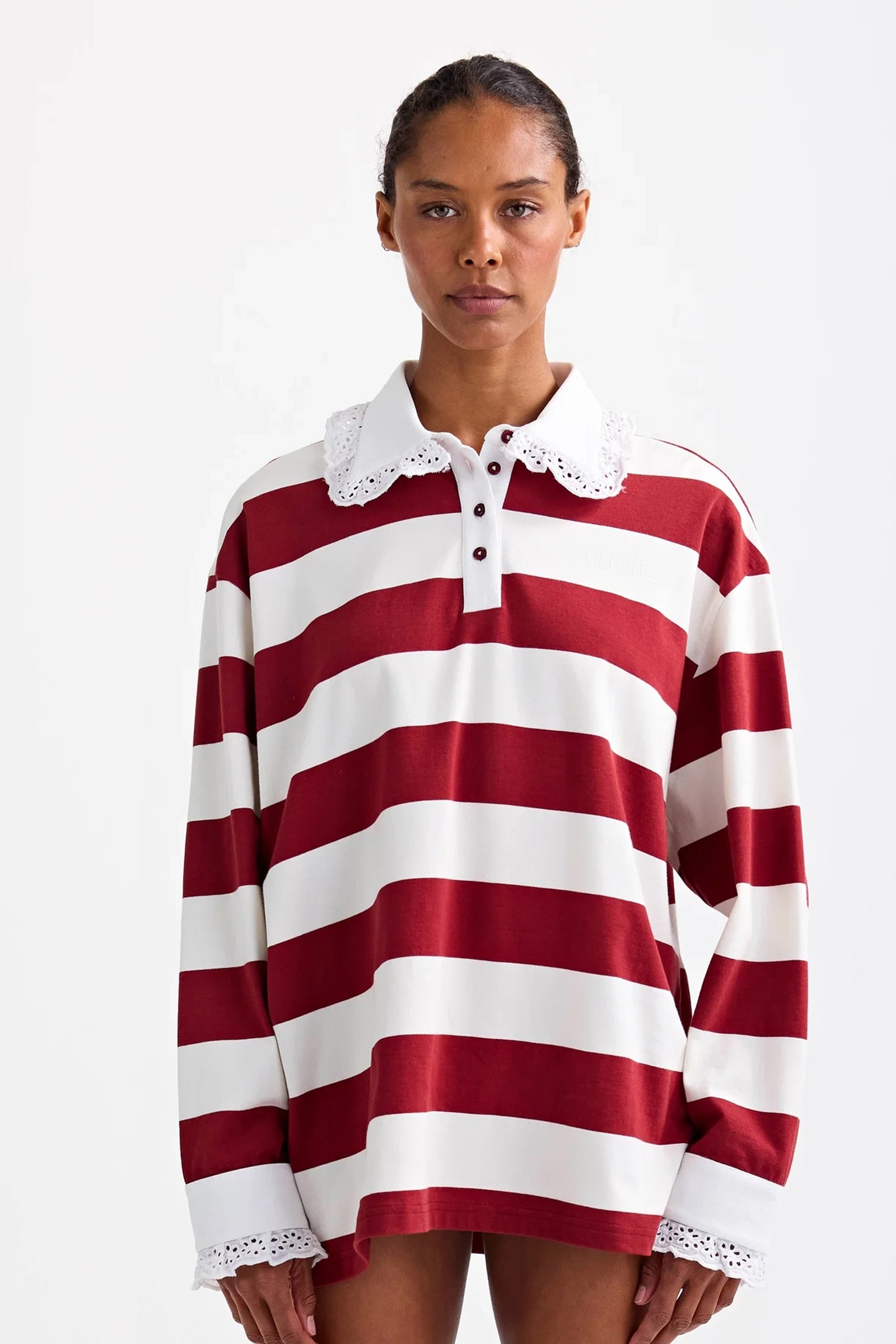 Dames t-shirt lange mouw bruin