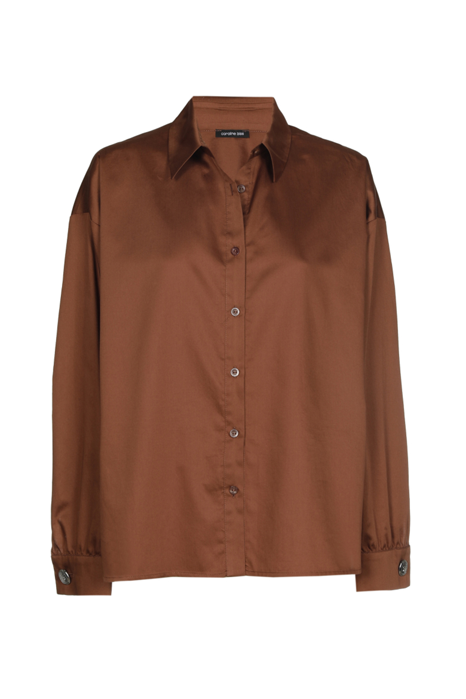 Dames blouse lange mouw bruin