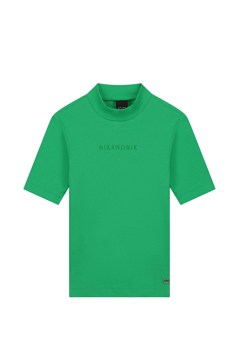 Nik & Nik rib top turtle neck Groen-1 1