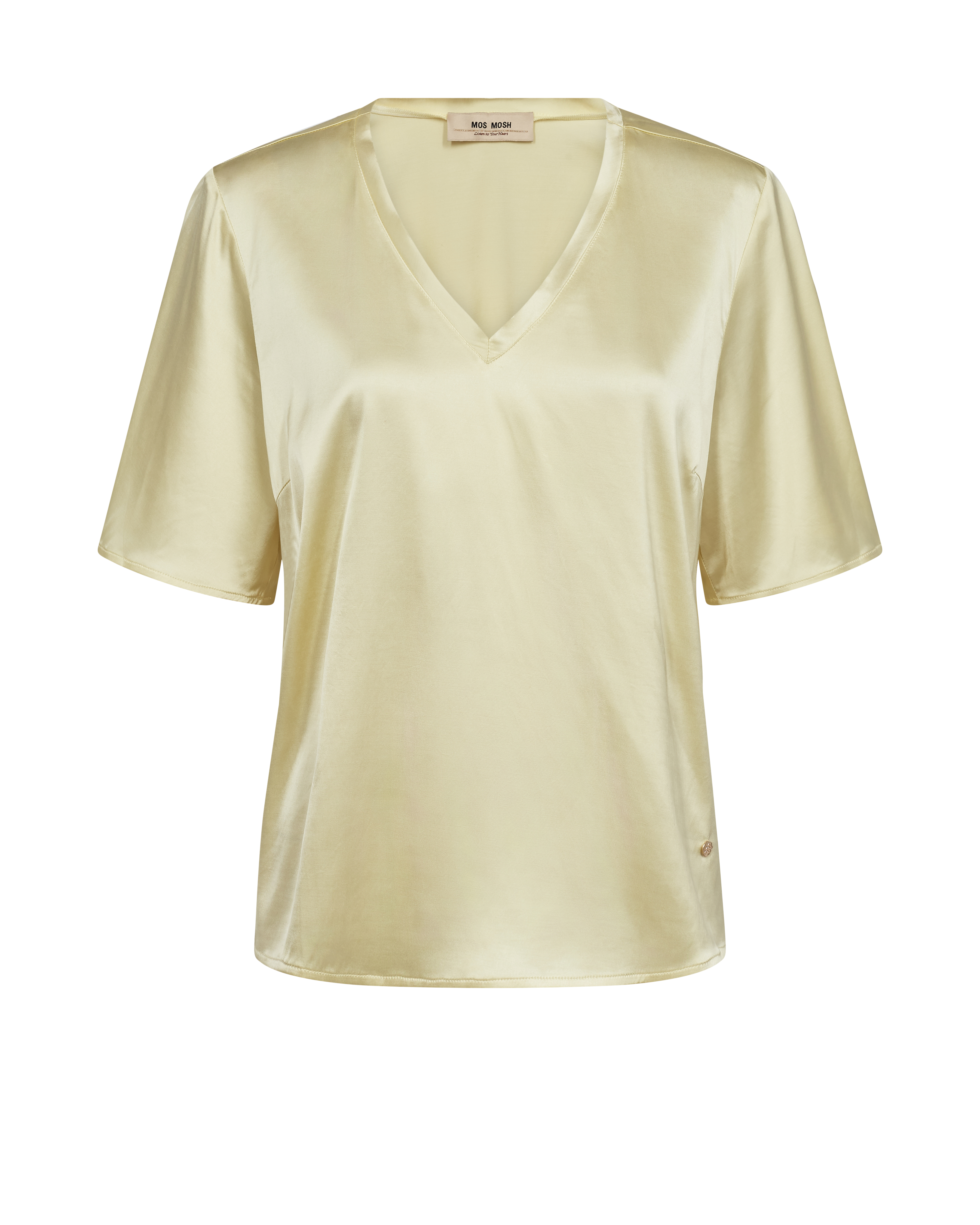 Dames blouse korte mouw geel