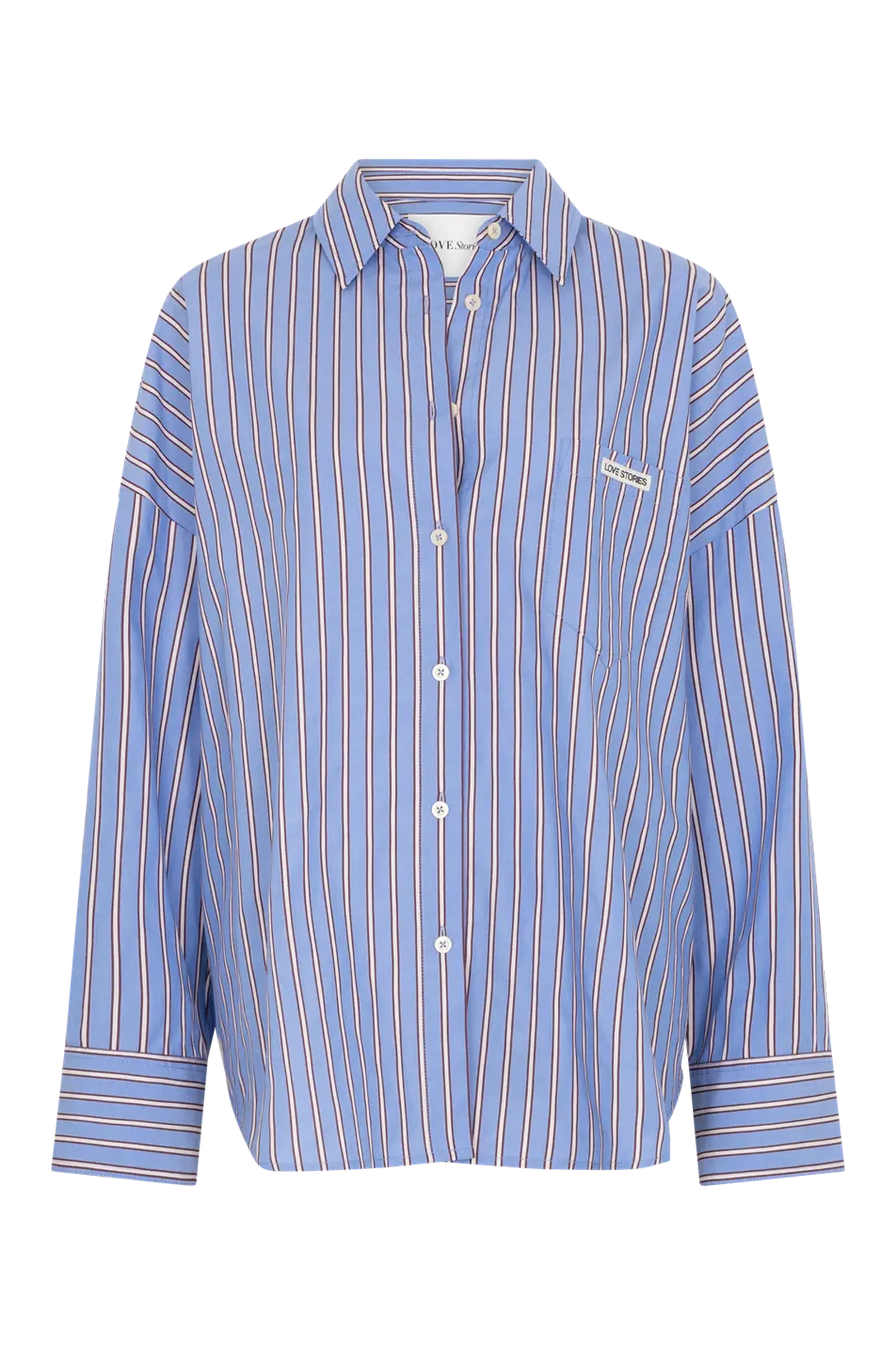 Dames blouse lange mouw blauw