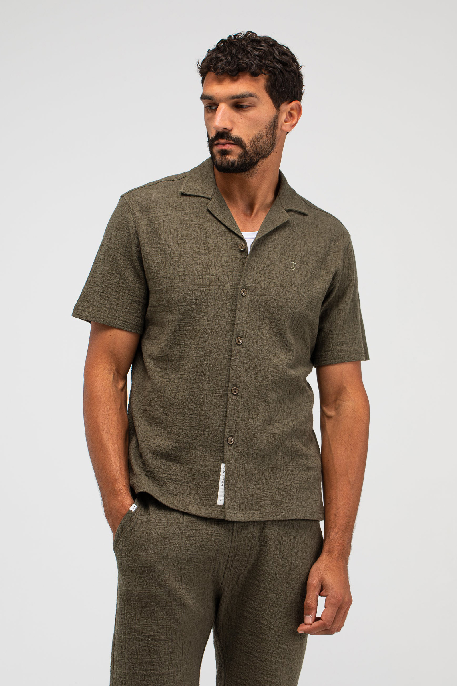Heren overhemd lm casual groen