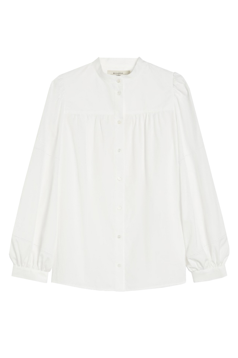 Dames blouse lange mouw wit