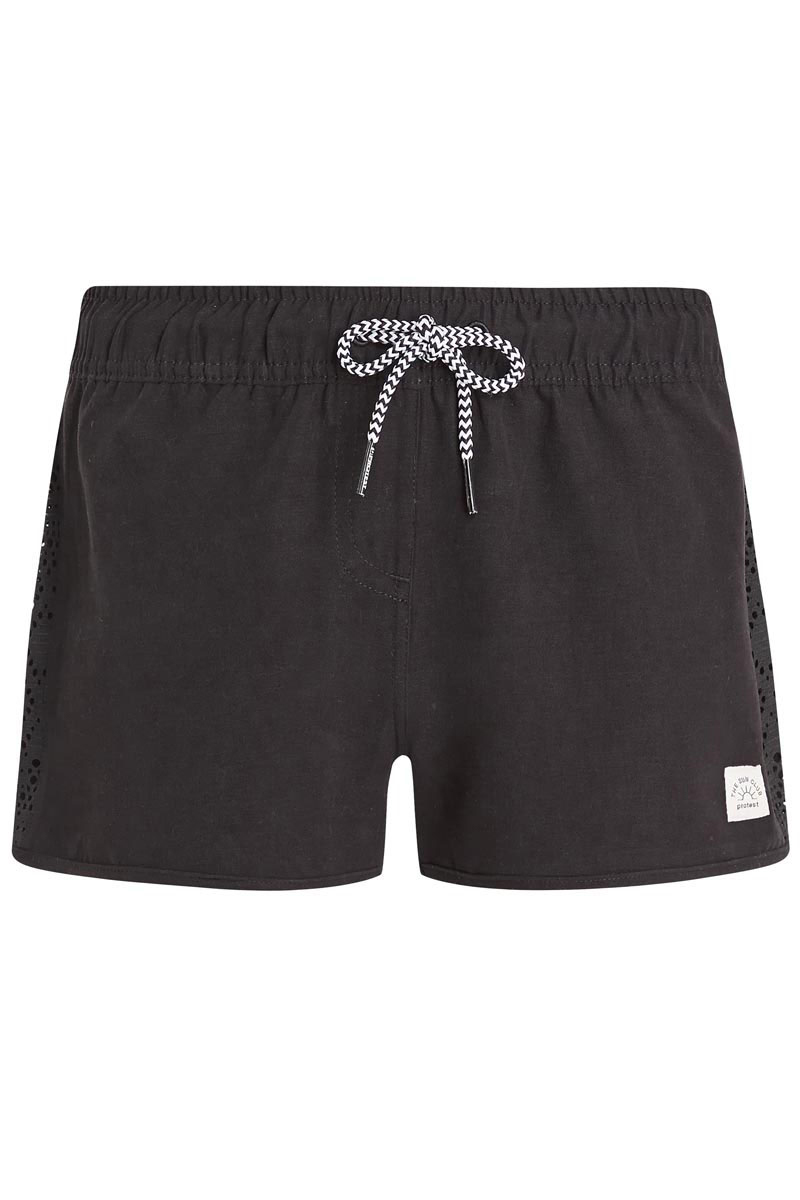 Bad/beach meisjes short zwart