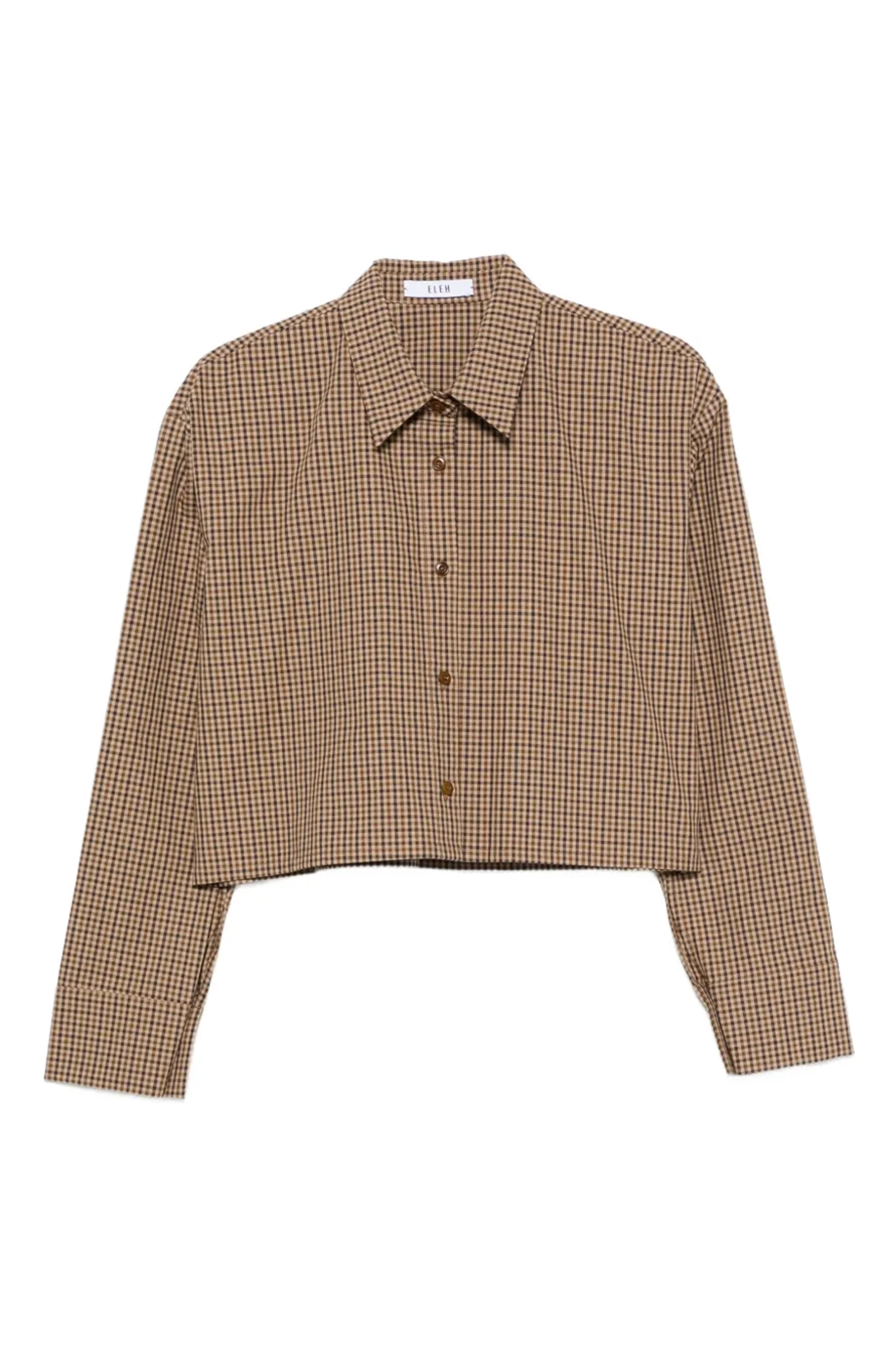Dames blouse lange mouw bruin