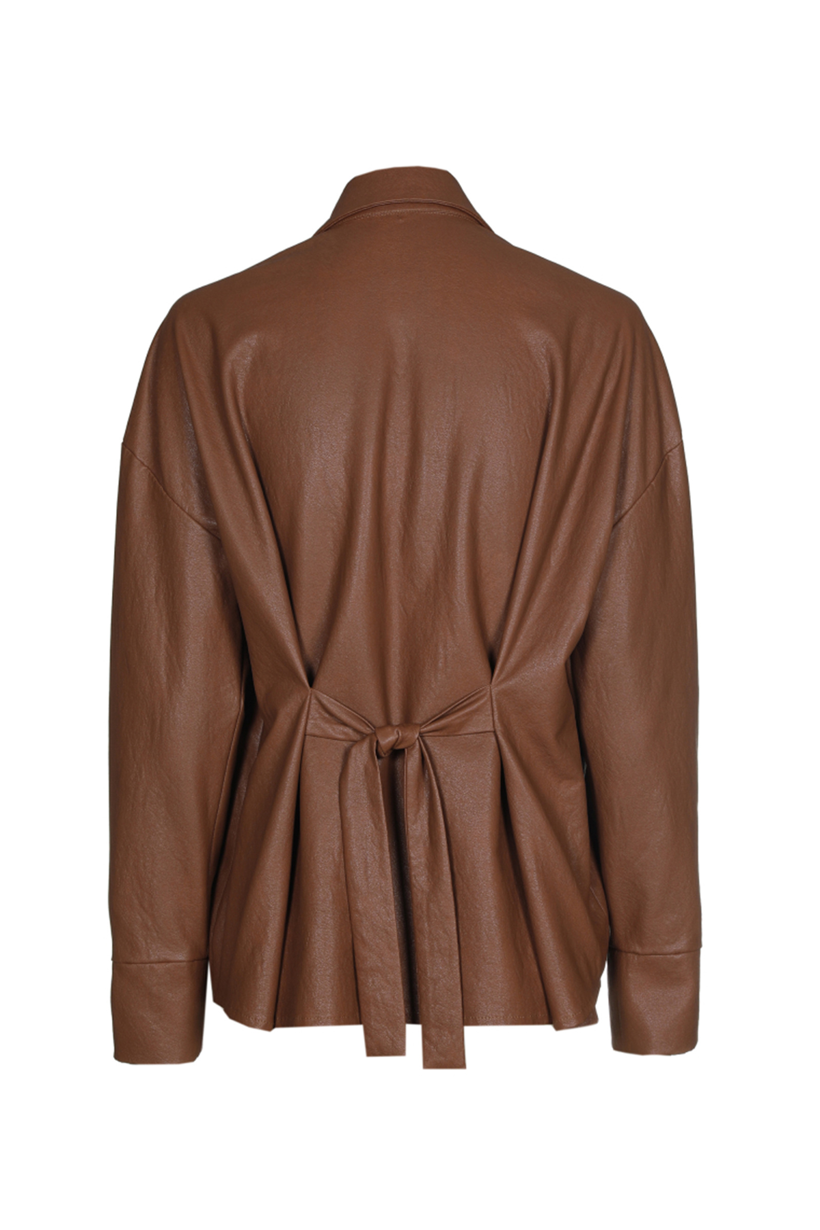 Dames blouse lange mouw bruin