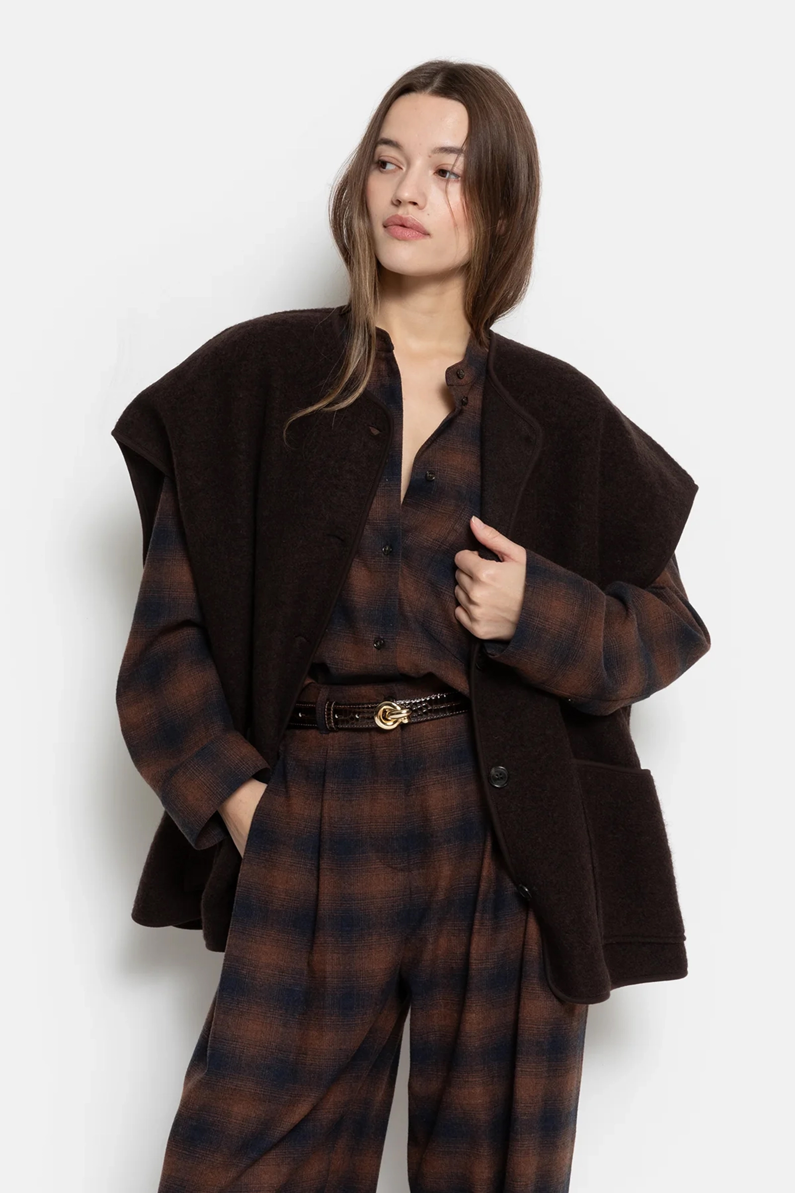 Dames gilet bruin