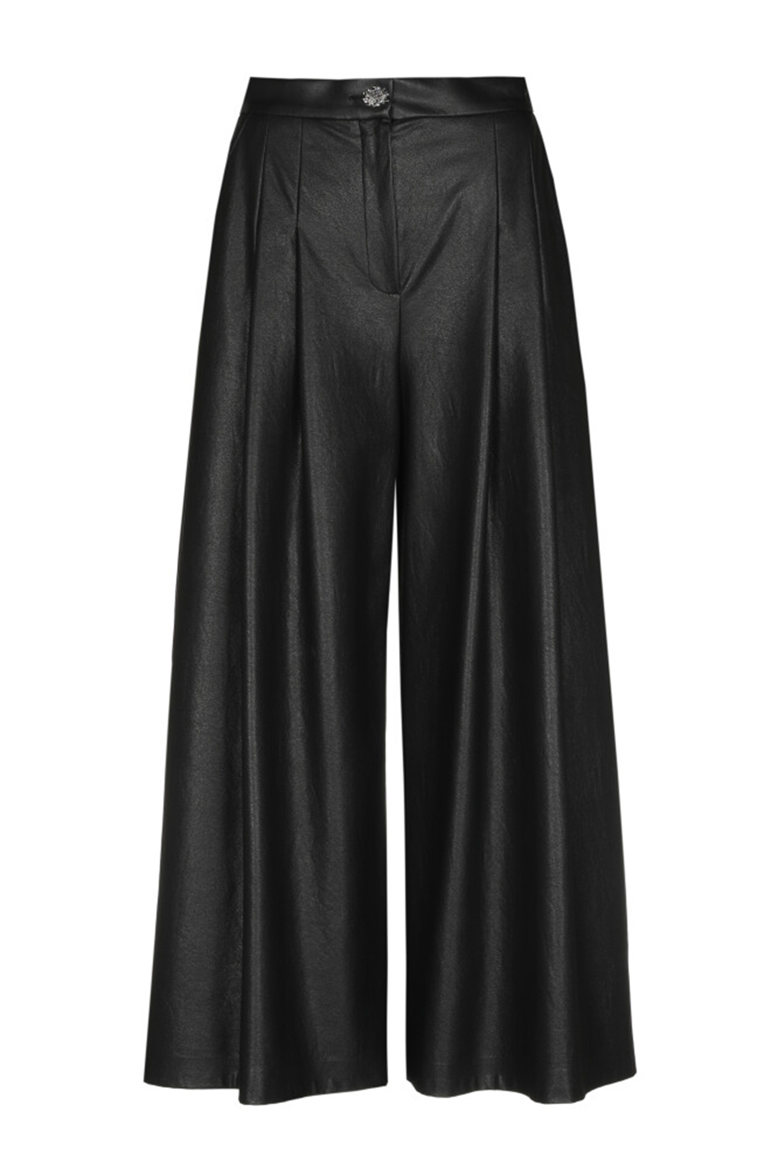 Dames leren broek zwart