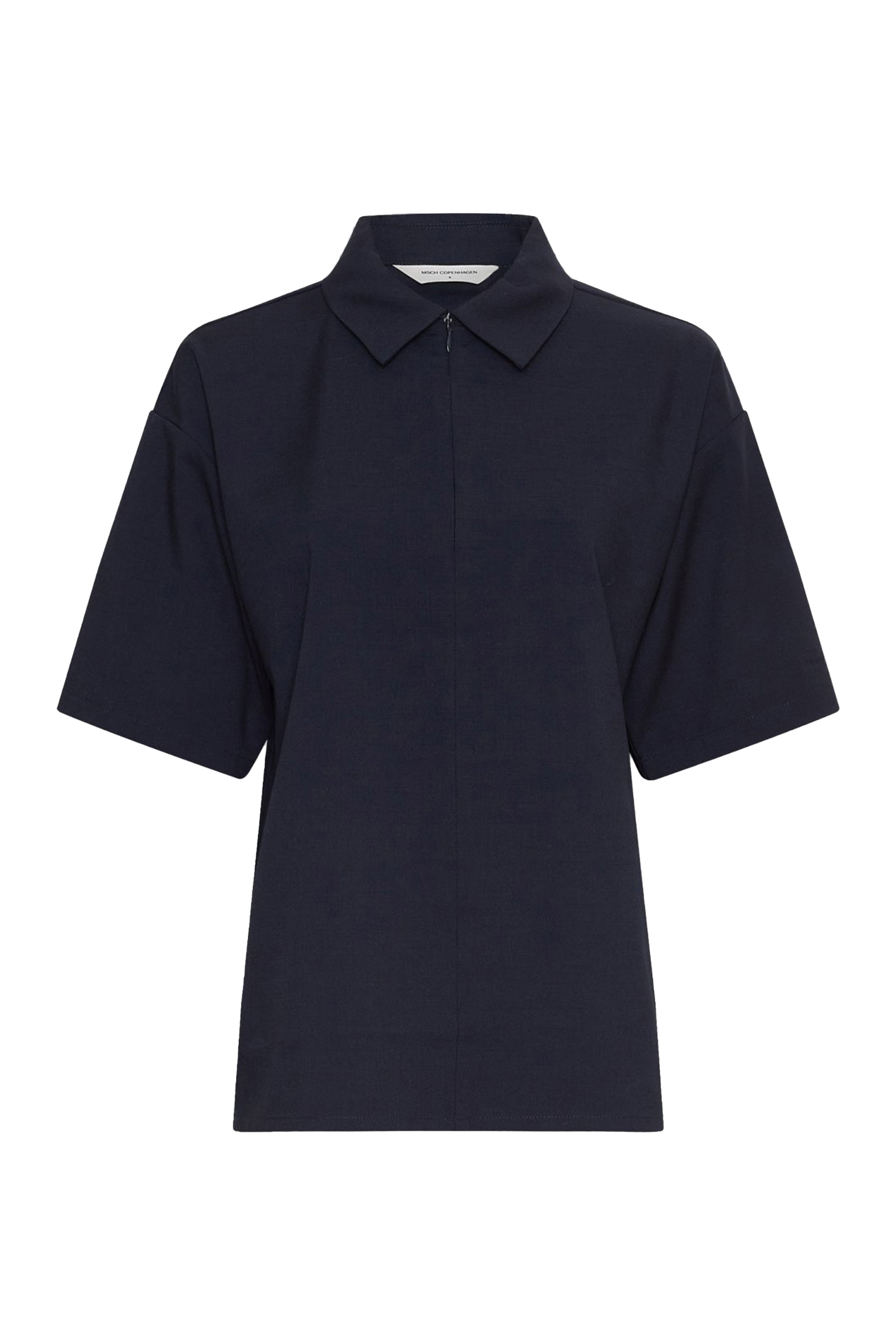 Dames blouse korte mouw blauw