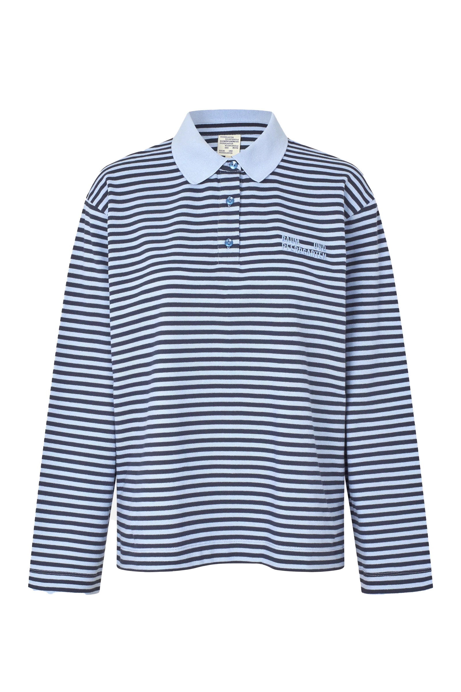 Dames t-shirt lange mouw blauw