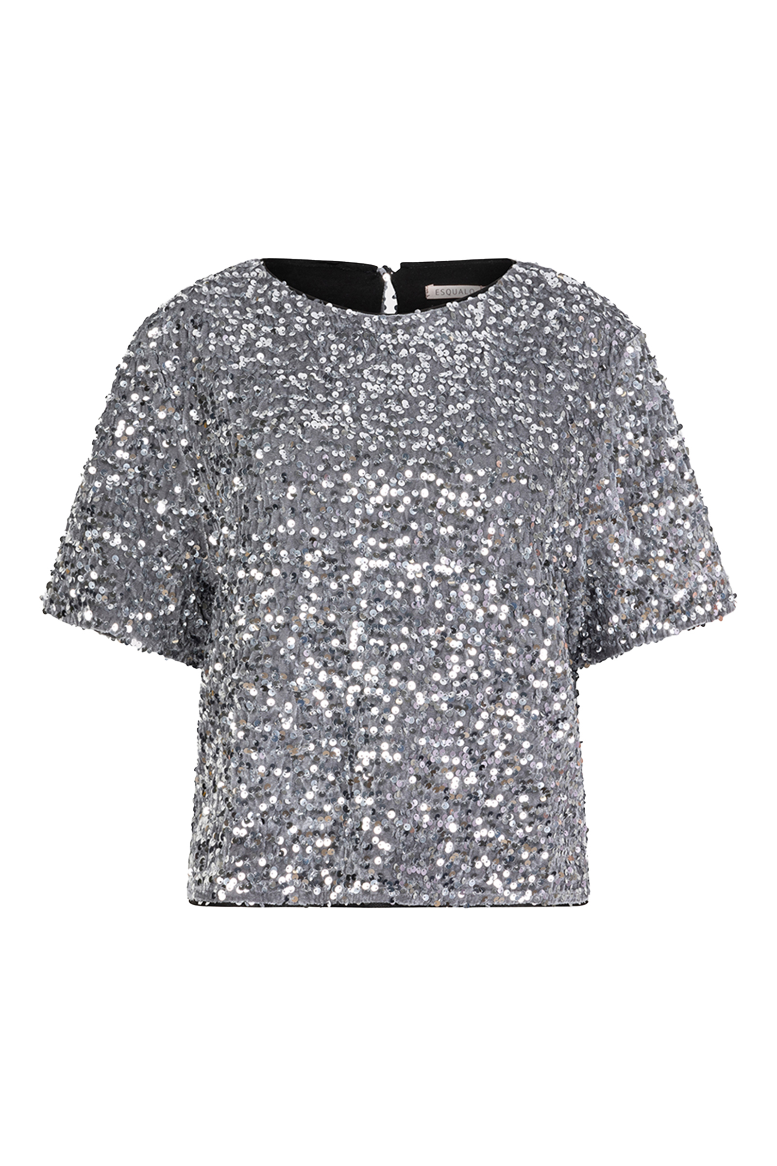 Dames t-shirt korte mouw zilver