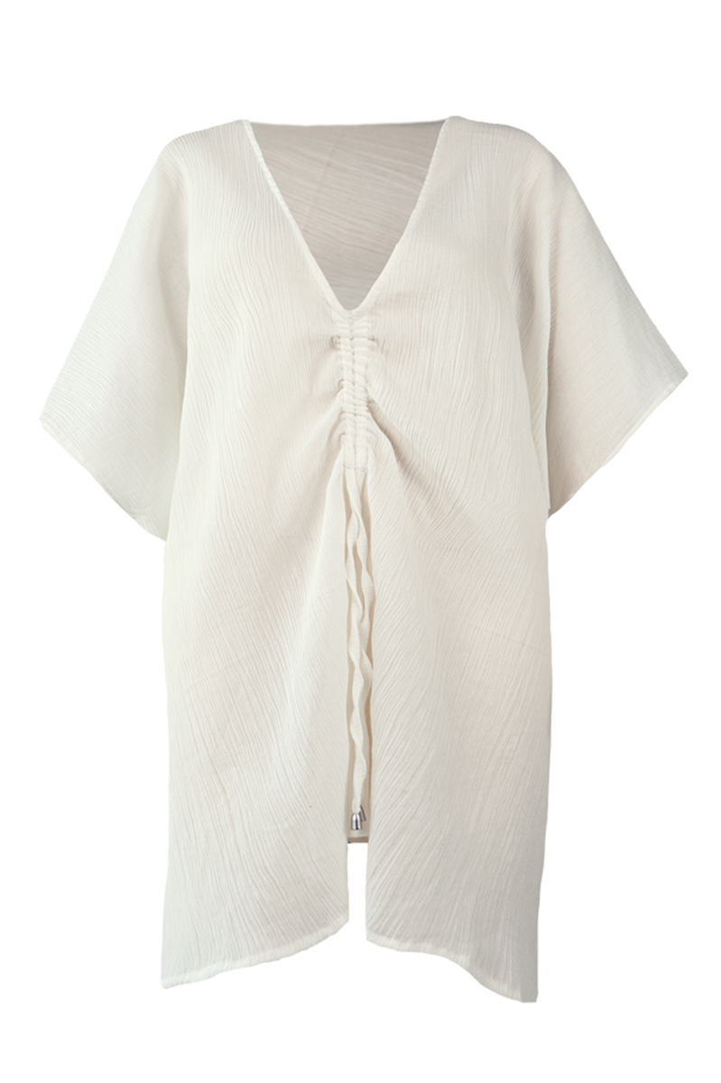 Bad/beach dames blouse strand wit
