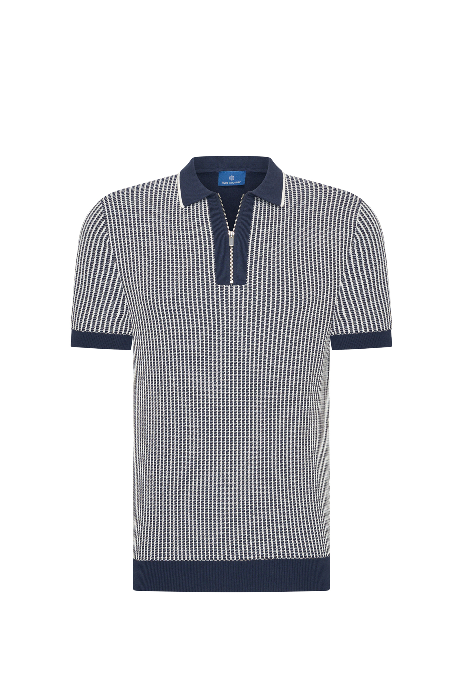 Heren polo korte mouw blauw