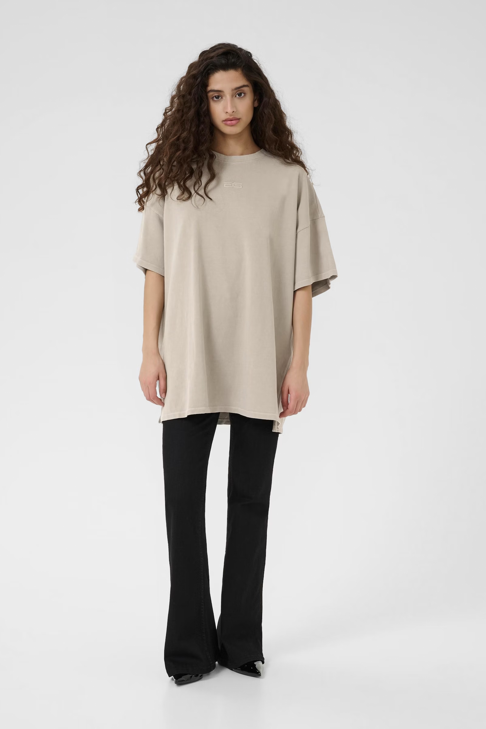 Dames t-shirt korte mouw grijs