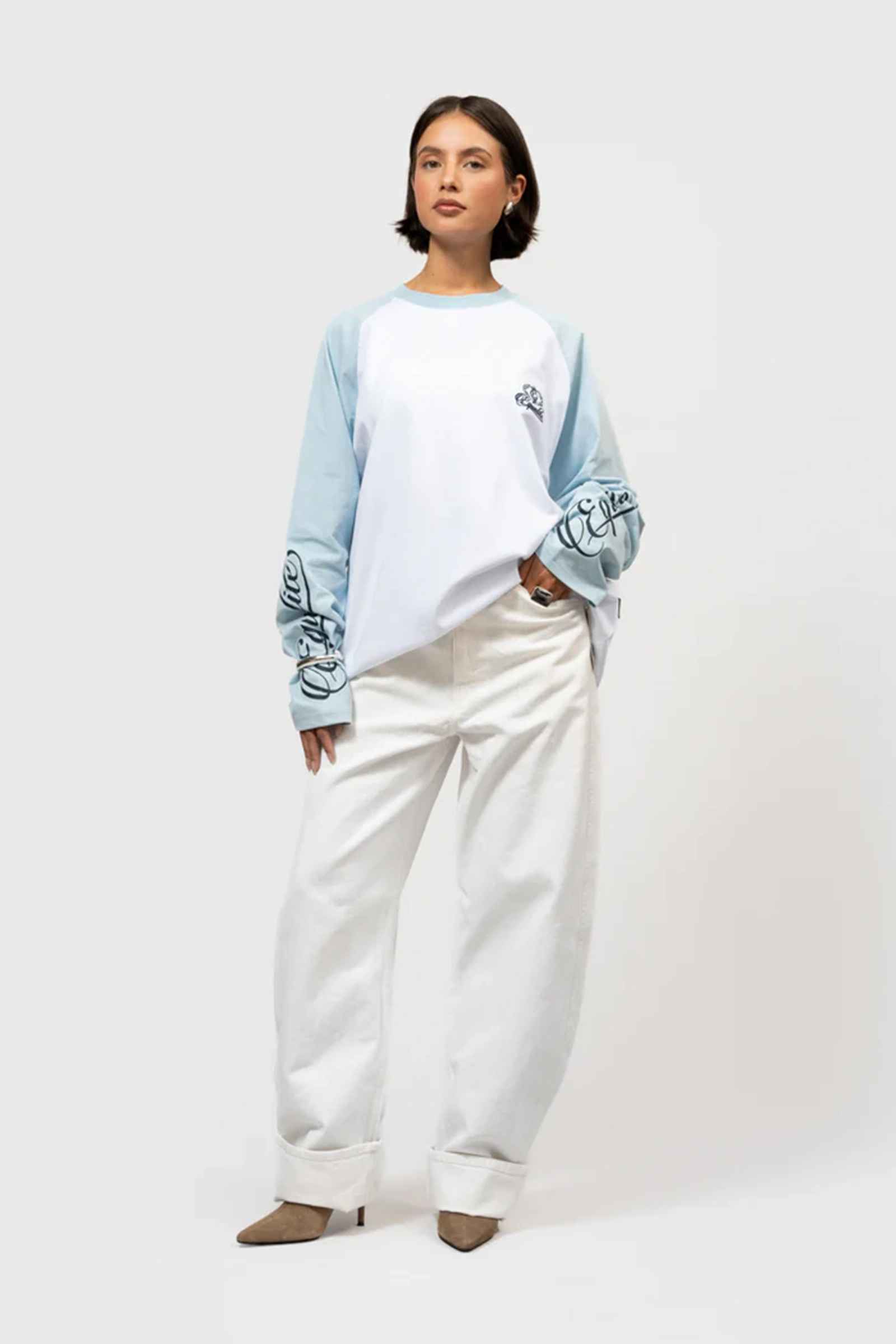 Heren t-shirt lange mouw wit
