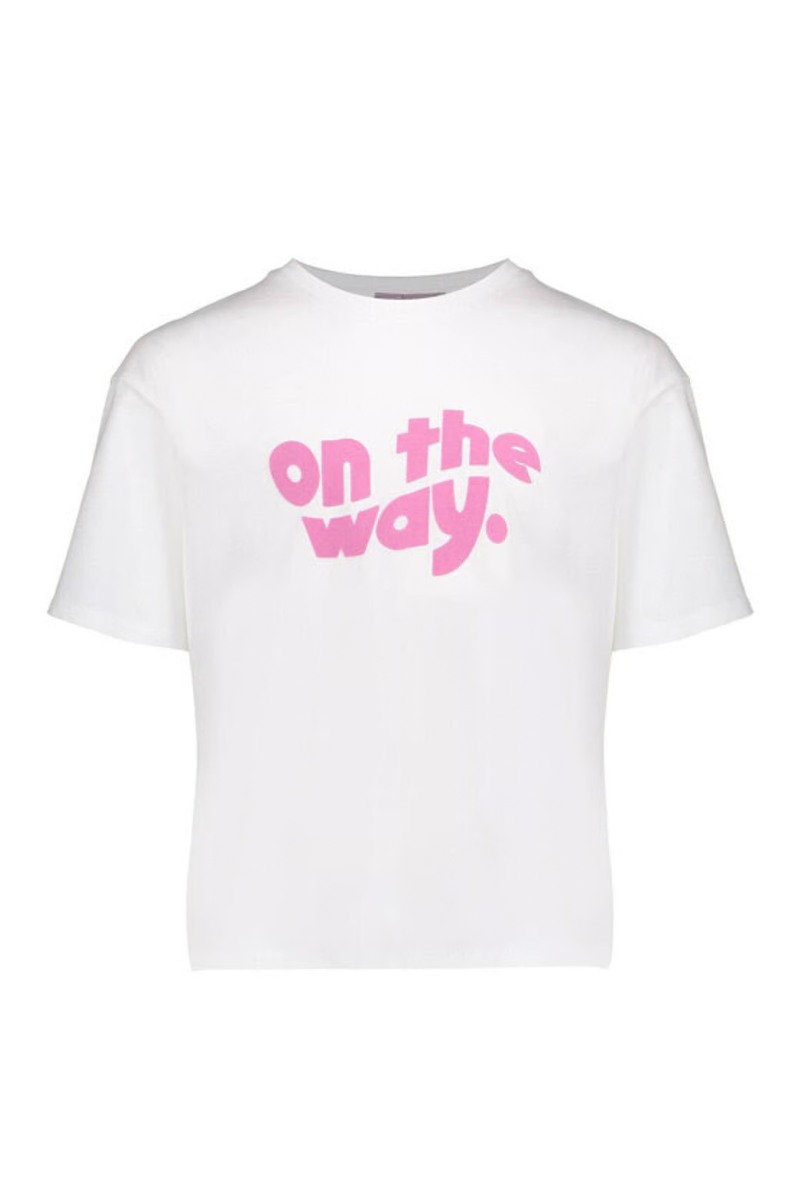 Meisjes t-shirt korte mouw ecru