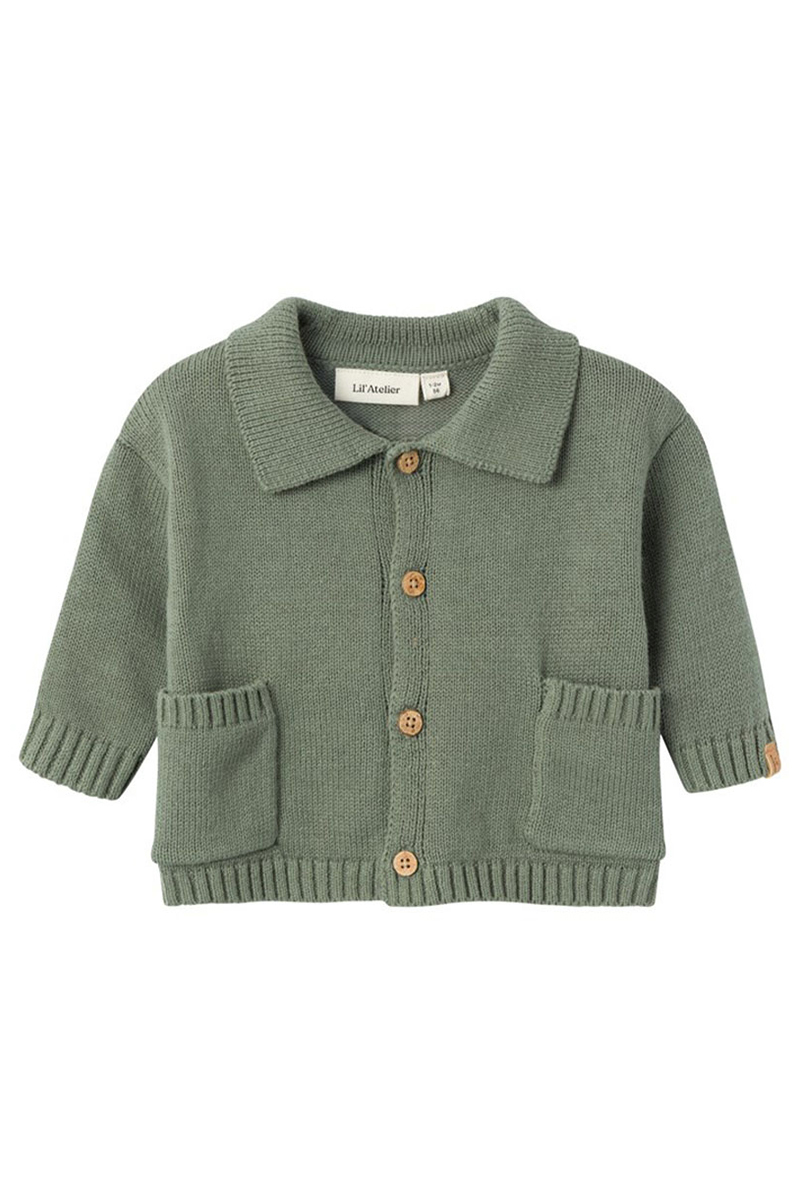 LIL' ATELIER NMMTHEO LS LOOSE KNIT CARD LIL 254256-Agave Green 1